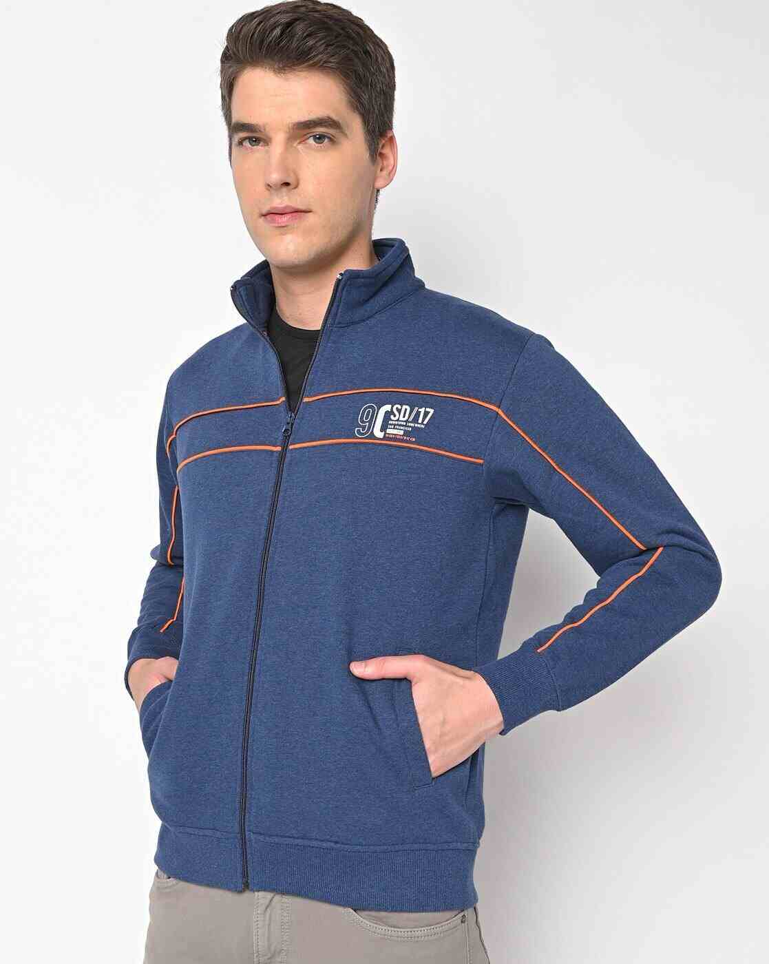 Zip-Front Sweatshirt with Insert Pockets