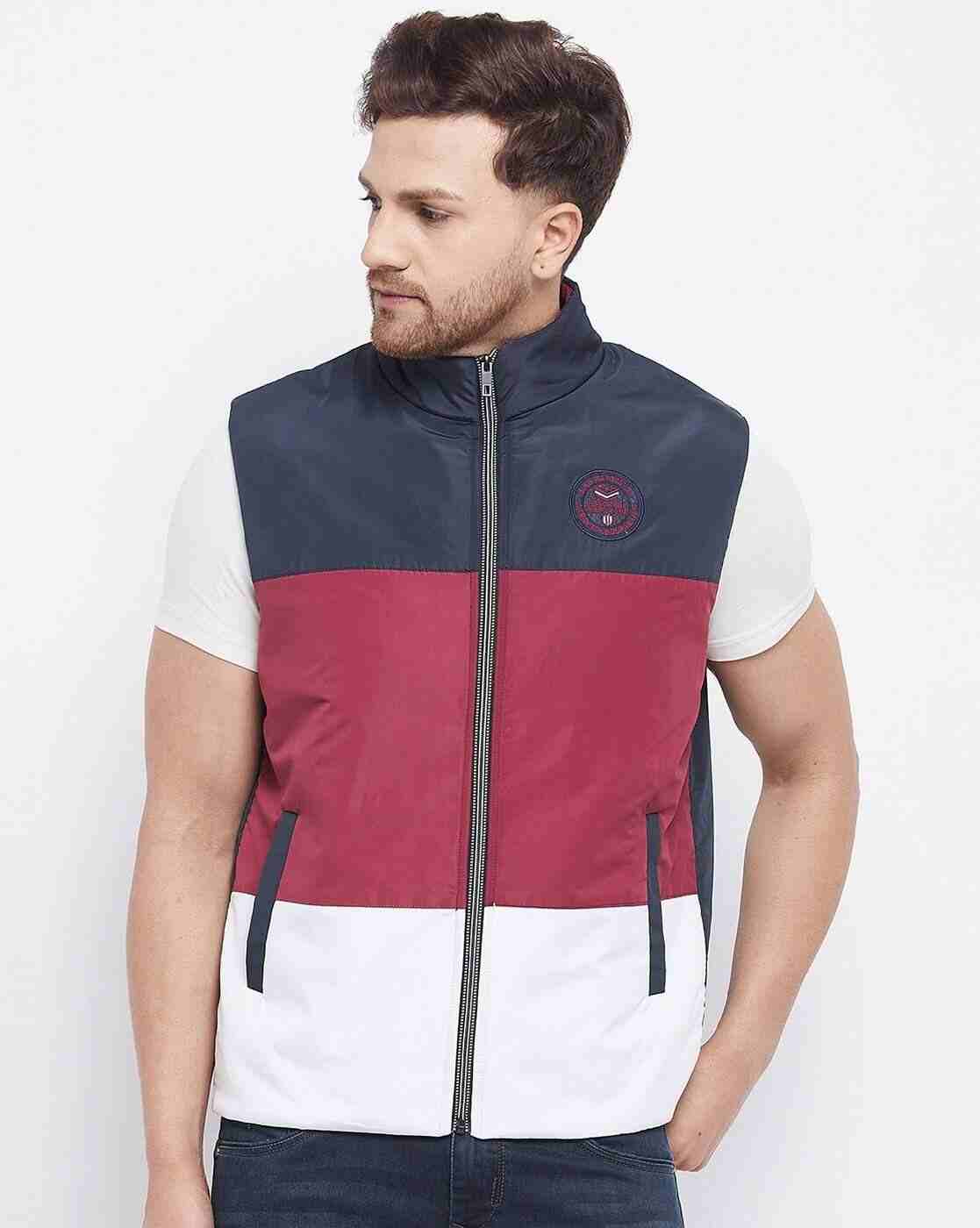 Colourblock Slim Fit Zip-Front Jacket