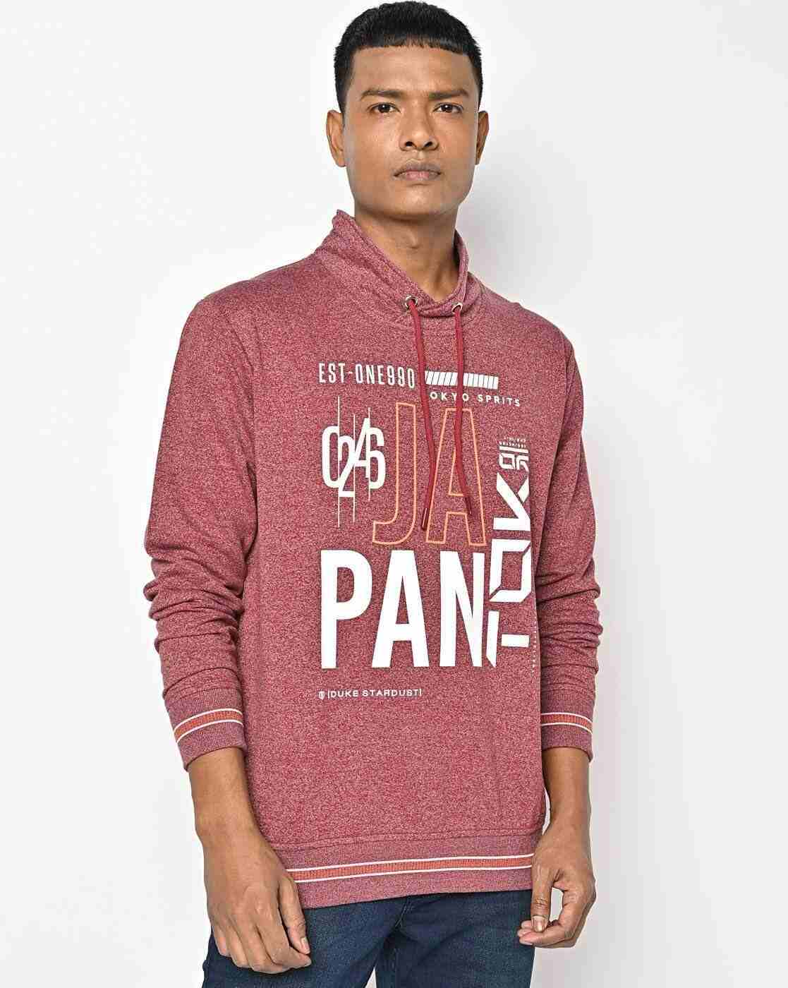 DUKE | Typographic Print Drawstring Sweatshirt|0