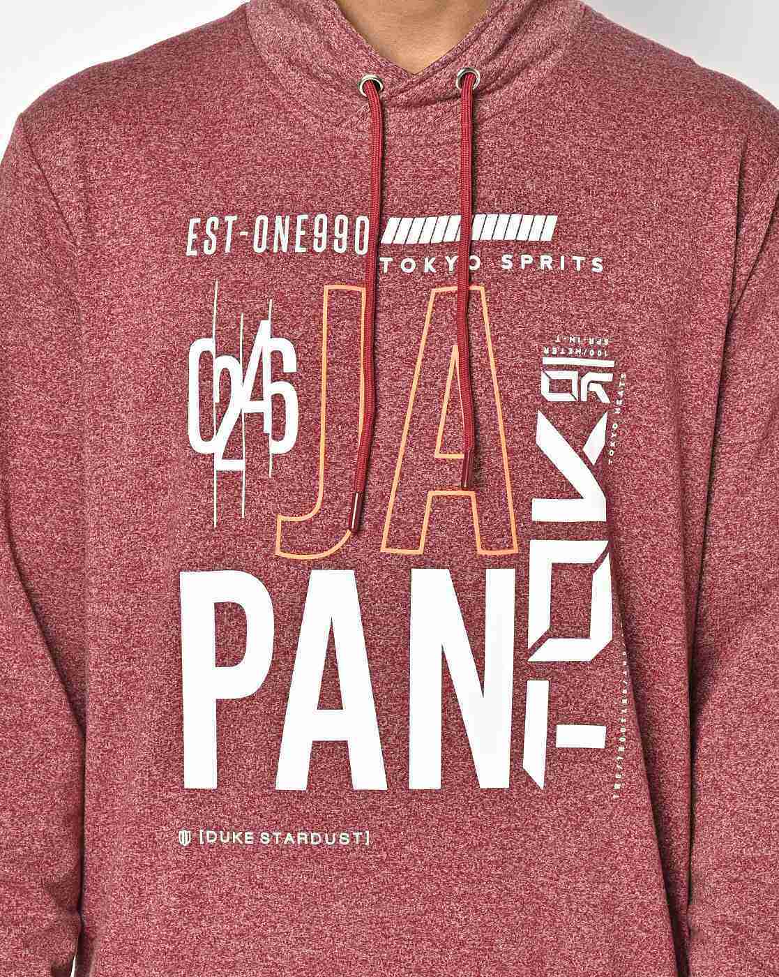 DUKE | Typographic Print Drawstring Sweatshirt|3