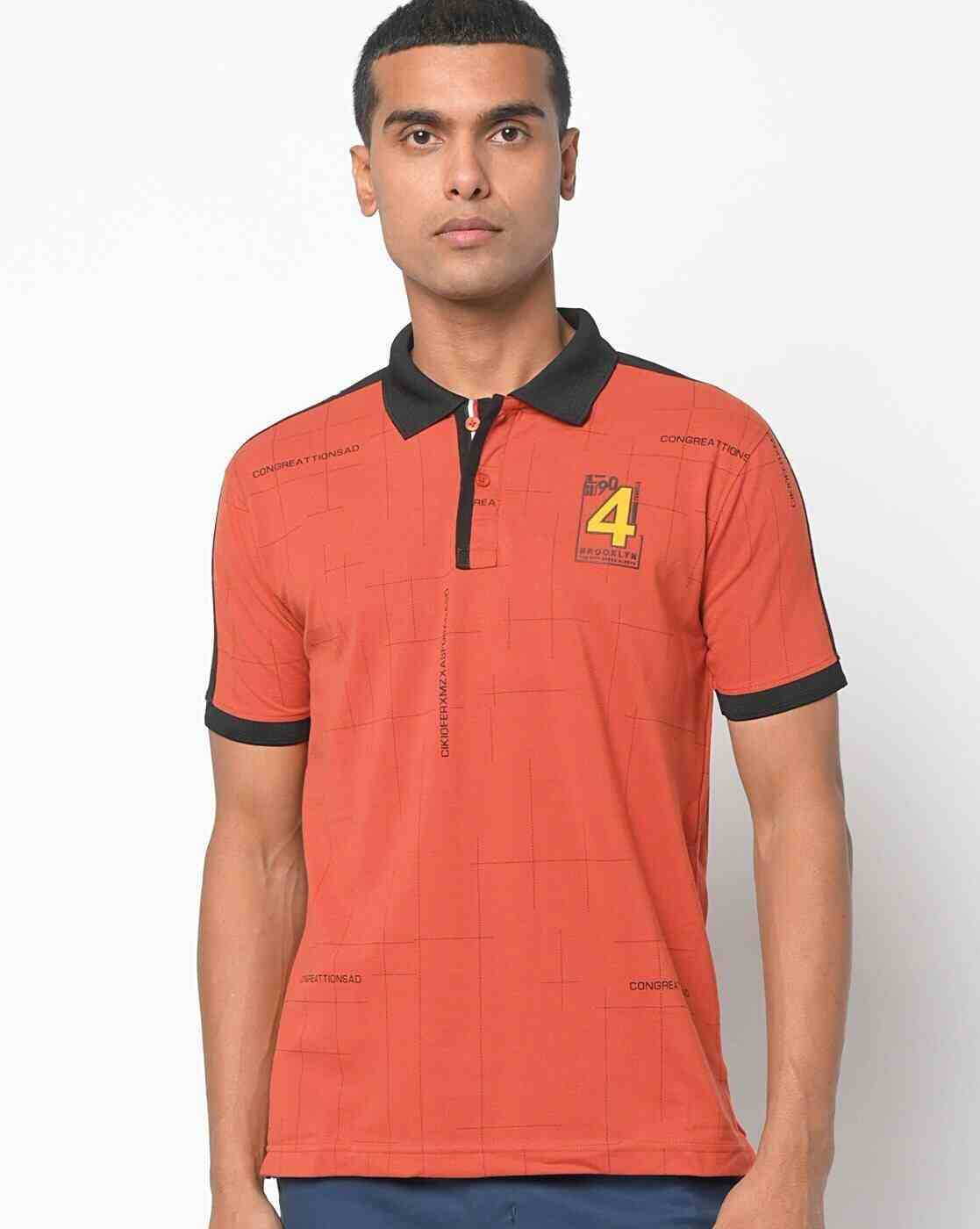 DUKE | Geometric Print Slim Fit Polo T-shirt|0