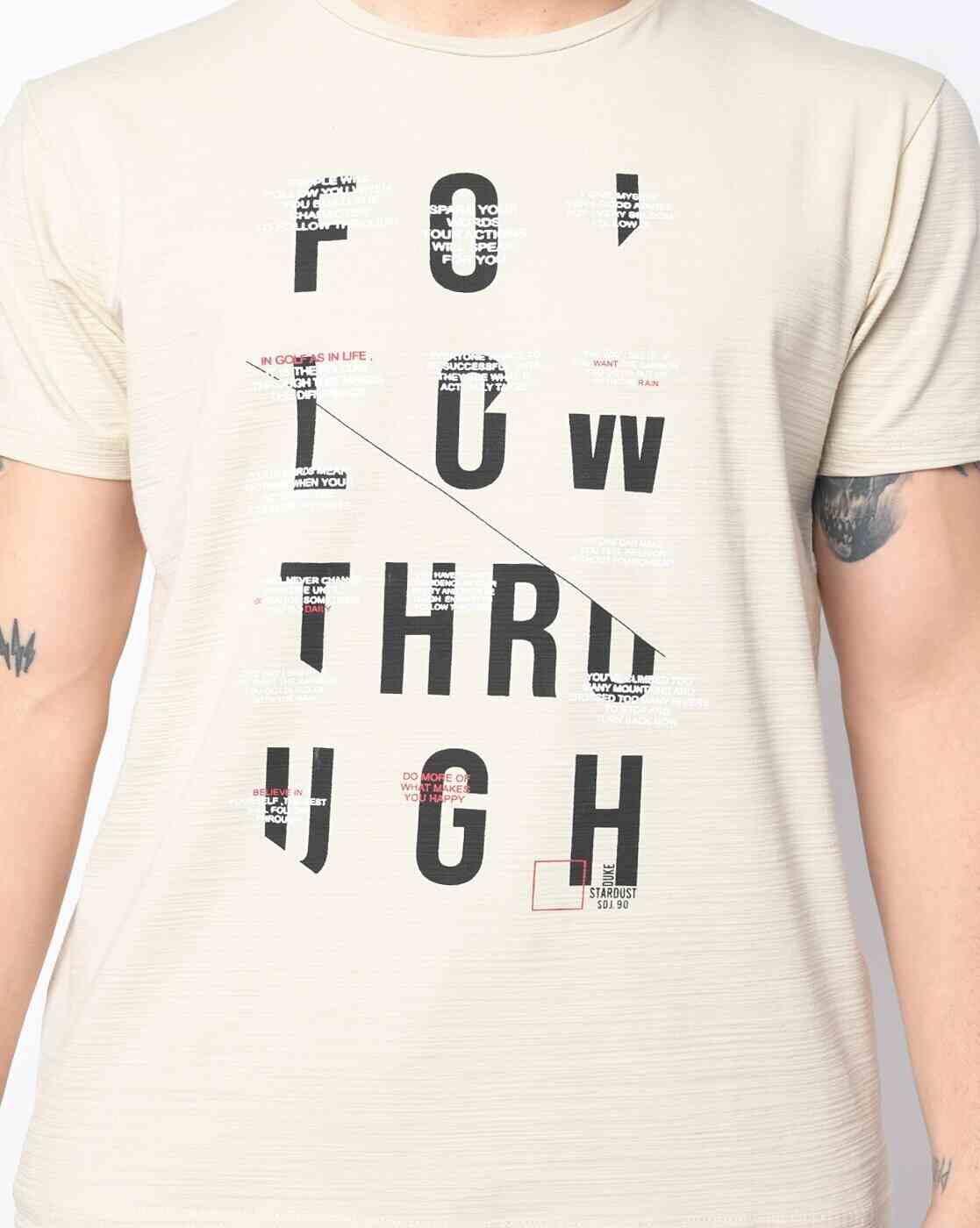 DUKE | Typographic Print Slim Fit Crew-Neck T-shirt|3