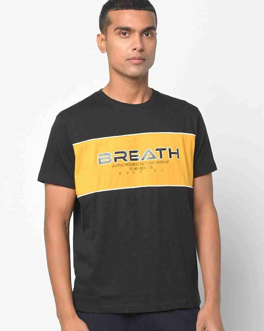 DUKE | Typographic Print Slim Fit Crew-Neck T-shirt|0