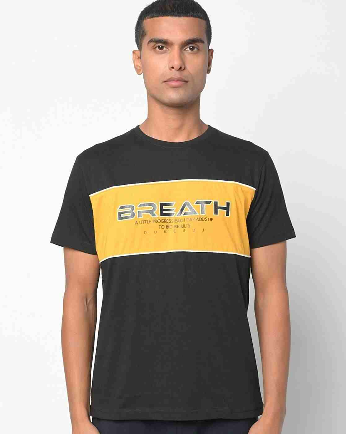DUKE | Typographic Print Slim Fit Crew-Neck T-shirt|1