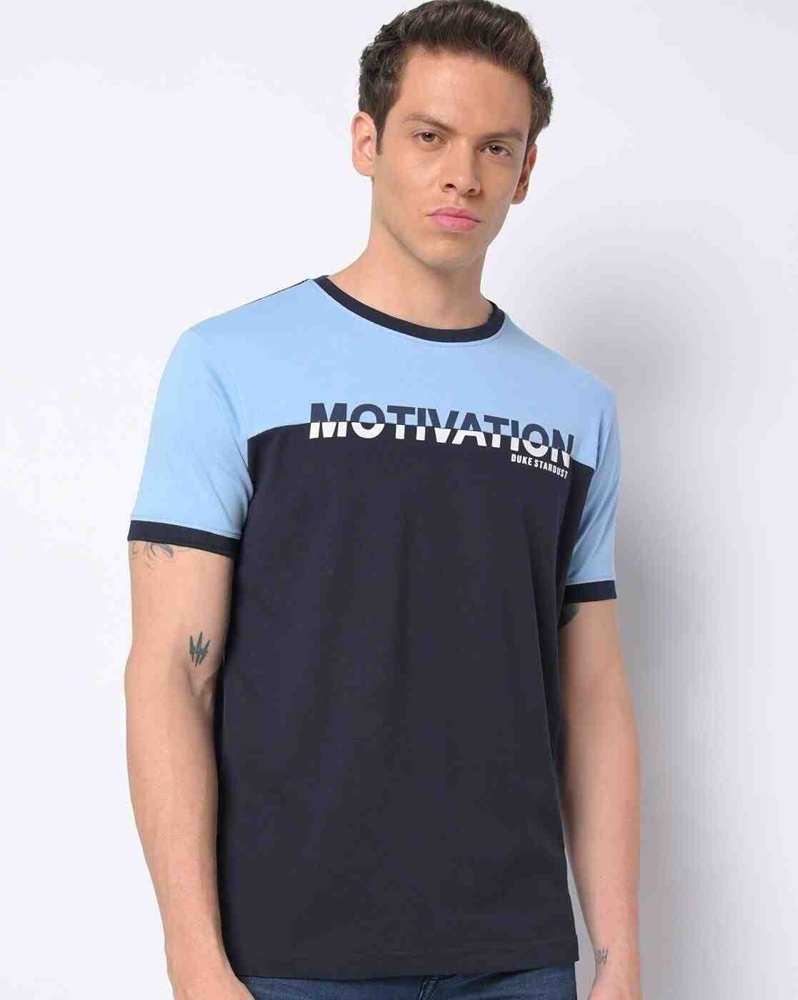 DUKE | Typographic Print Slim Fit Crew-Neck T-shirt|0