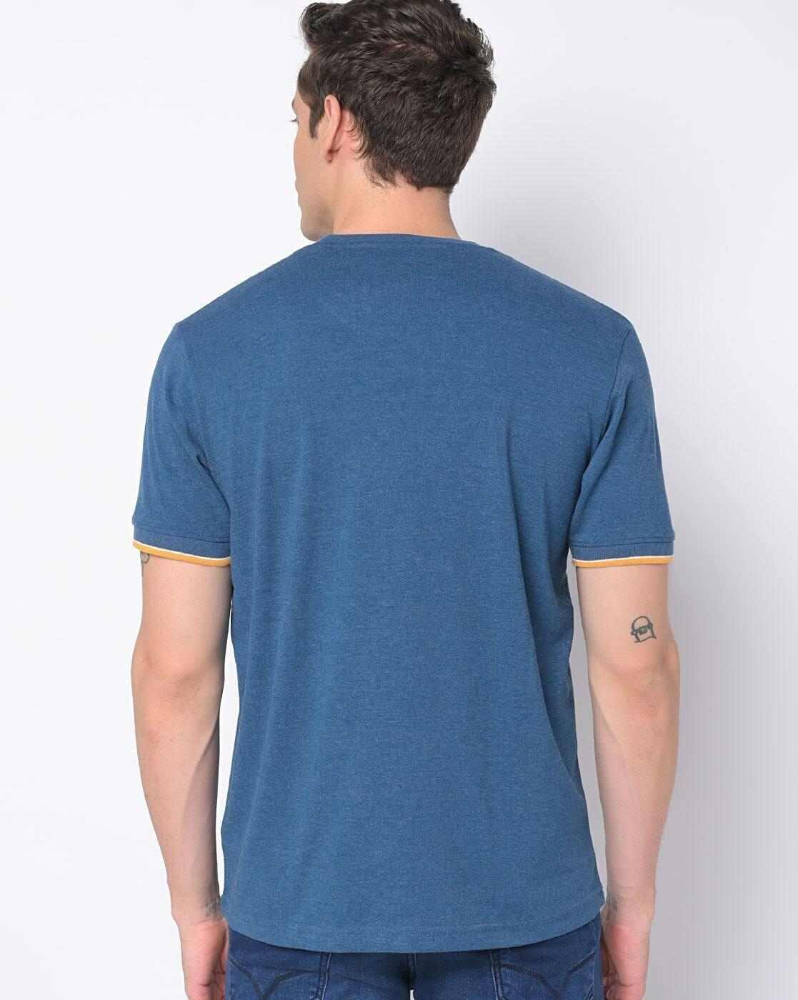 DUKE | Slim Fit Round-Neck T-shirt with Typographic Embroidery|2