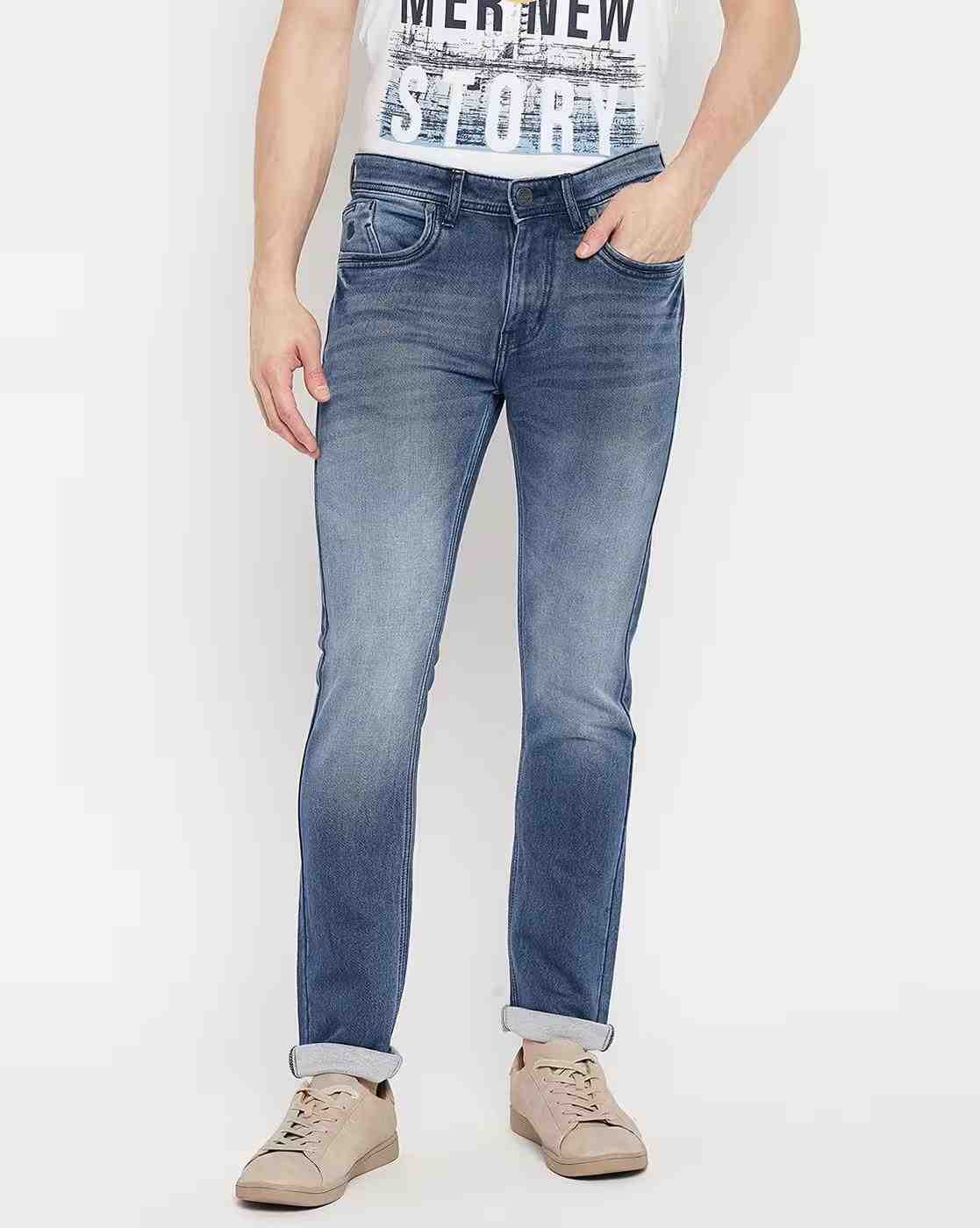 DUKE | Men Mid-Wash Slim Fit Jeans|0