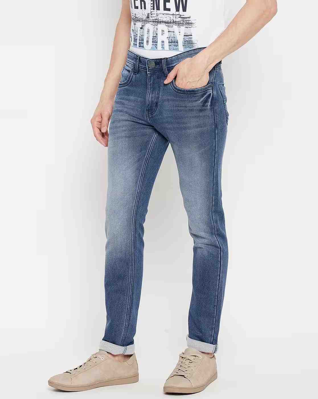 DUKE | Men Mid-Wash Slim Fit Jeans|2