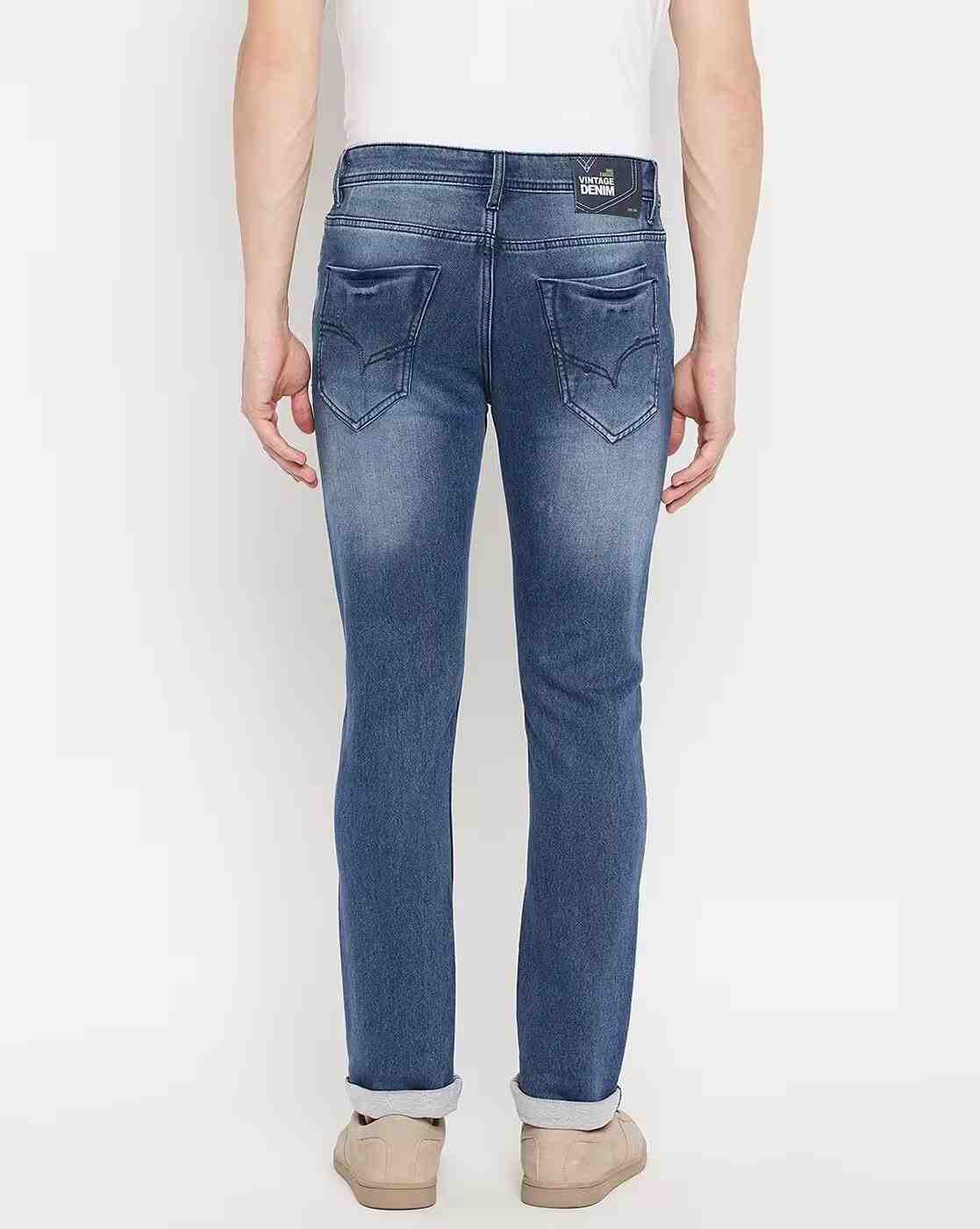 DUKE | Men Mid-Wash Slim Fit Jeans|4