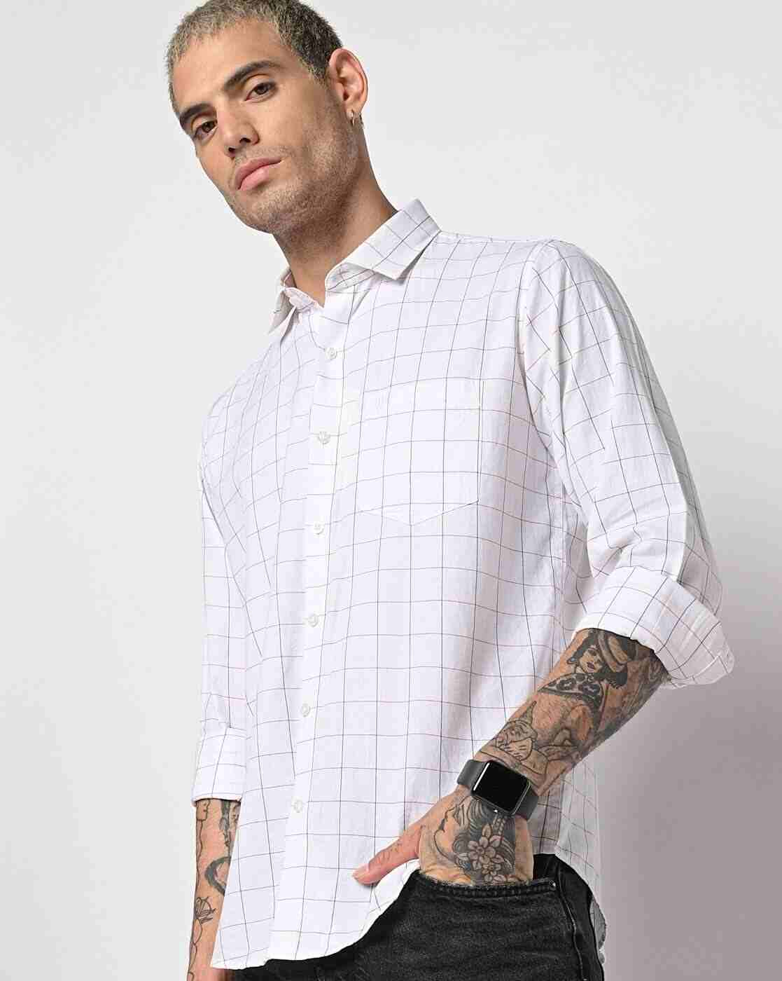 DUKE | Men Checked Slim Fit Shirt with Patch Pocket|0