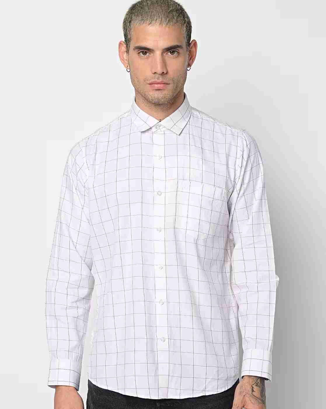DUKE | Men Checked Slim Fit Shirt with Patch Pocket|1