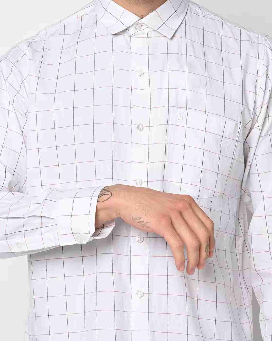 DUKE | Men Checked Slim Fit Shirt with Patch Pocket|3