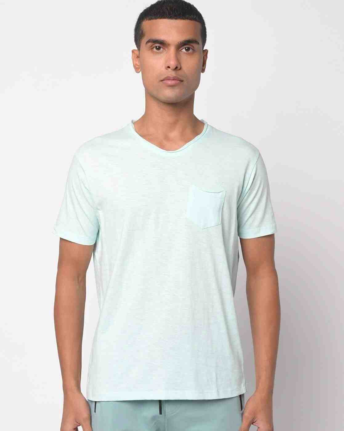 DUKE | Slim Fit V-neck T-shirt with Patch Pocket|1