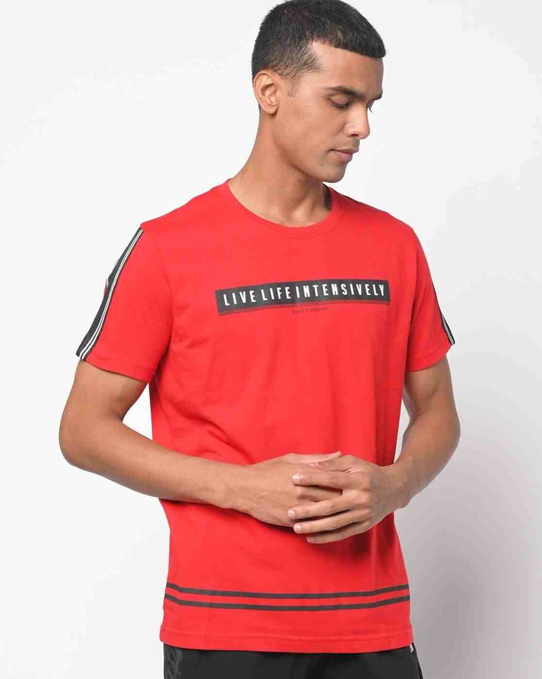 Typographic Print Slim Fit Crew-Neck T-shirt