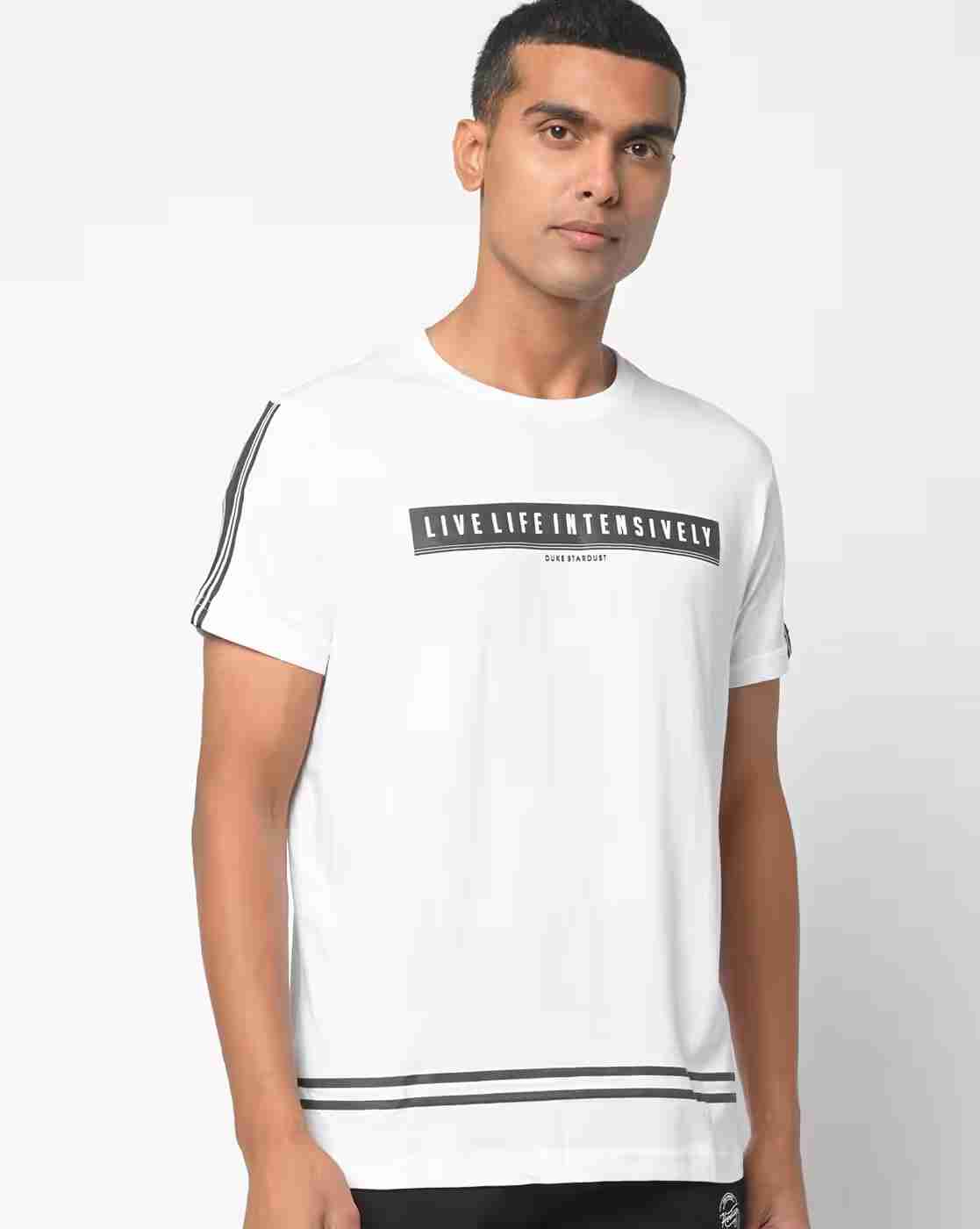 DUKE | Typographic Print Slim Fit Crew-Neck T-shirt|0