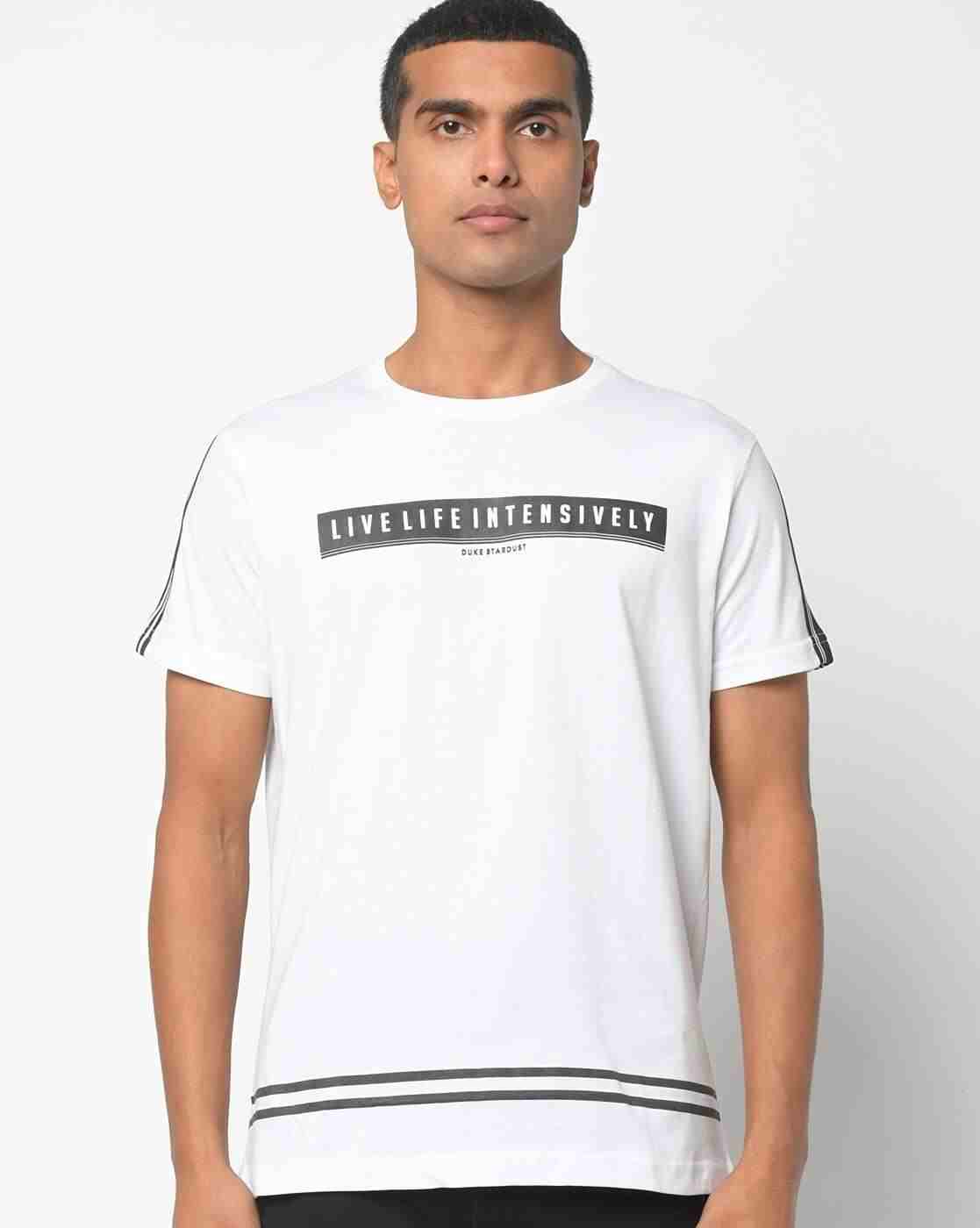 DUKE | Typographic Print Slim Fit Crew-Neck T-shirt|1