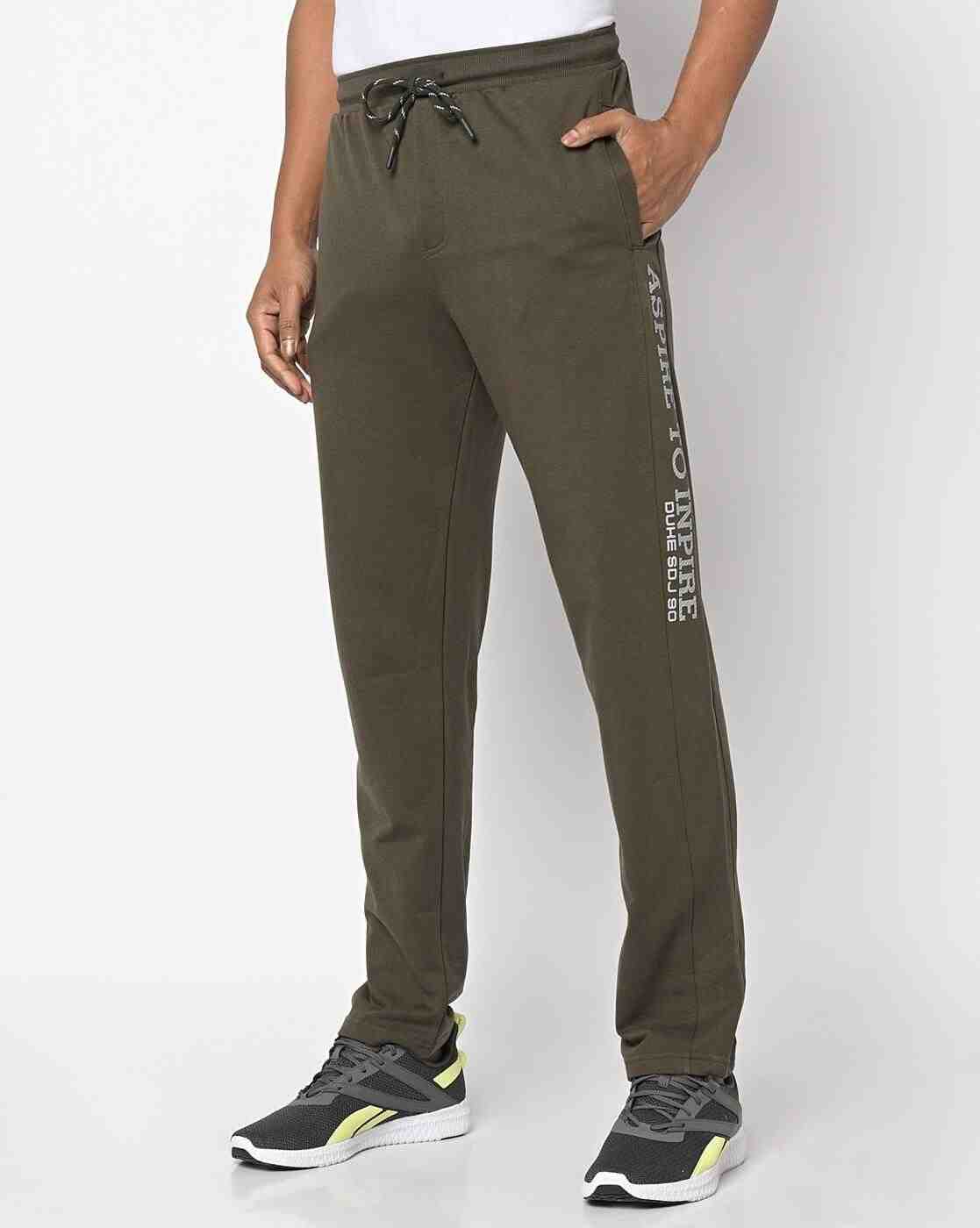 Placement Print Track Pants with Drawstring Fastening