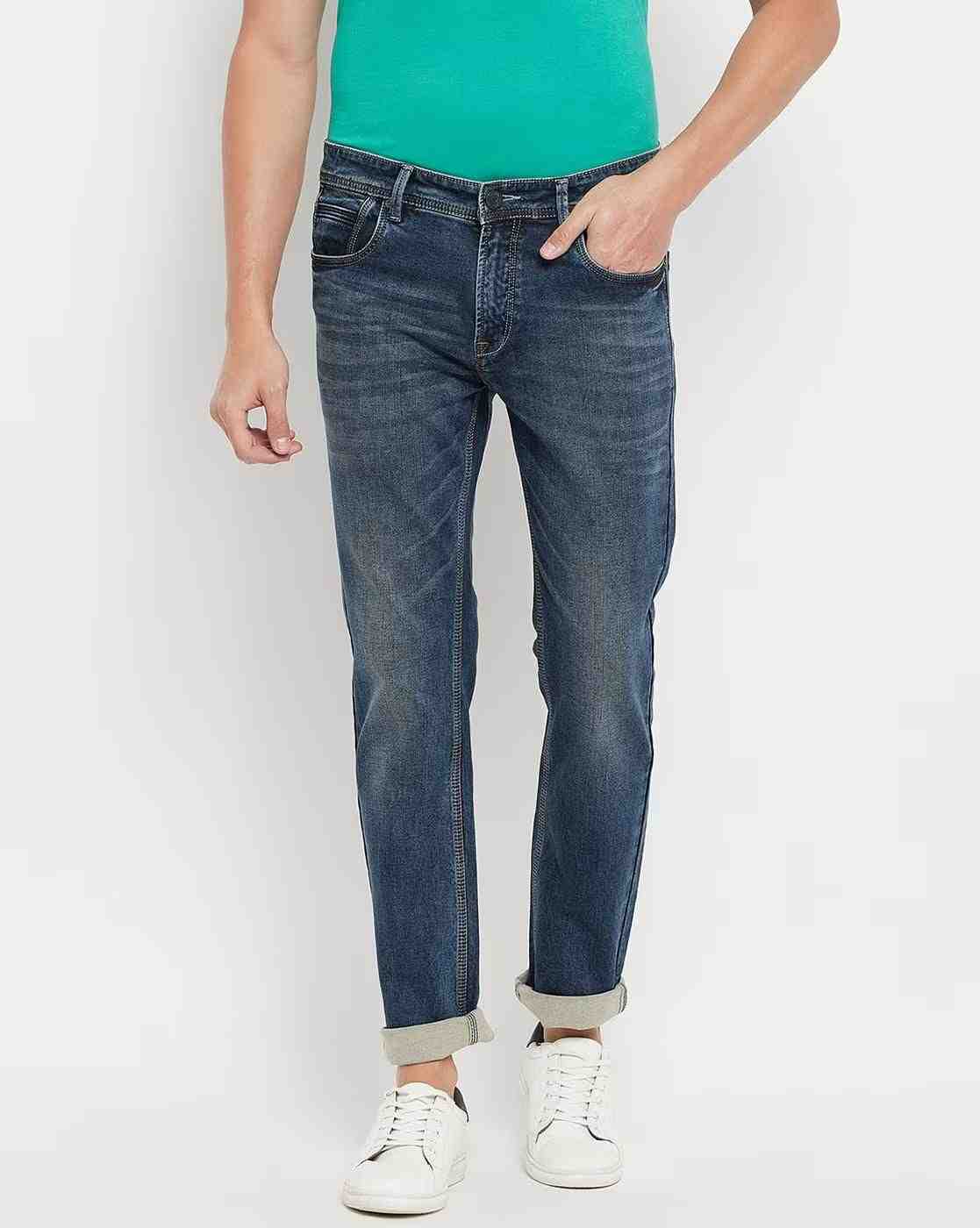 Men Mid-Wash Slim Fit Jeans