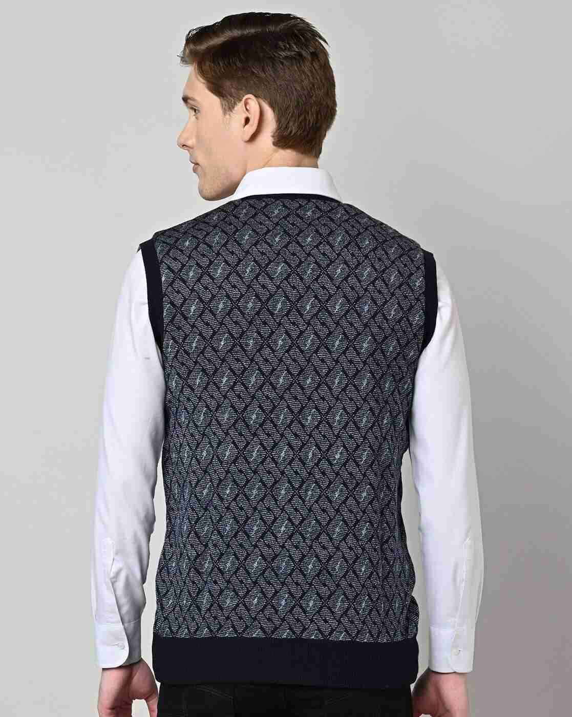 DUKE | Checked V-Neck Regular Fit Pullover|2