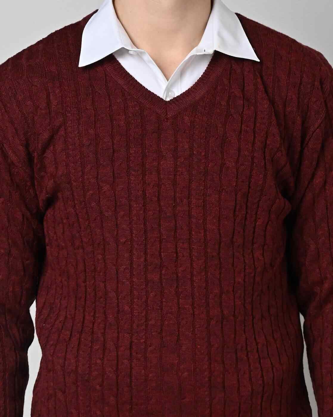 DUKE | Cable-Knit Regular Fit V-Neck Pullover|3
