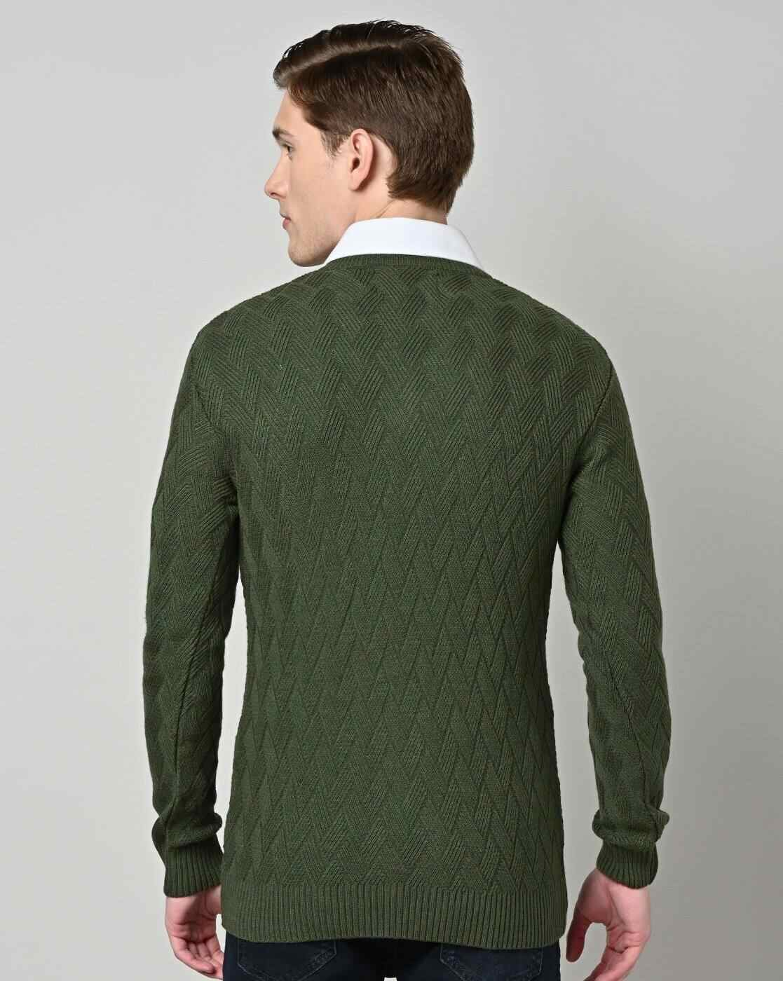 DUKE | Chevron Knitted V-Neck Pullover|2