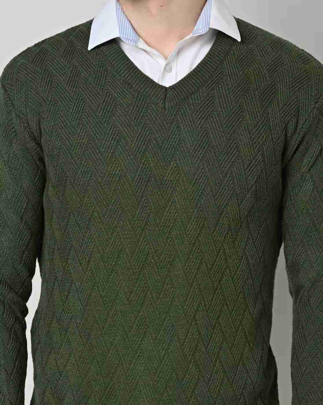 DUKE | Chevron Knitted V-Neck Pullover|3
