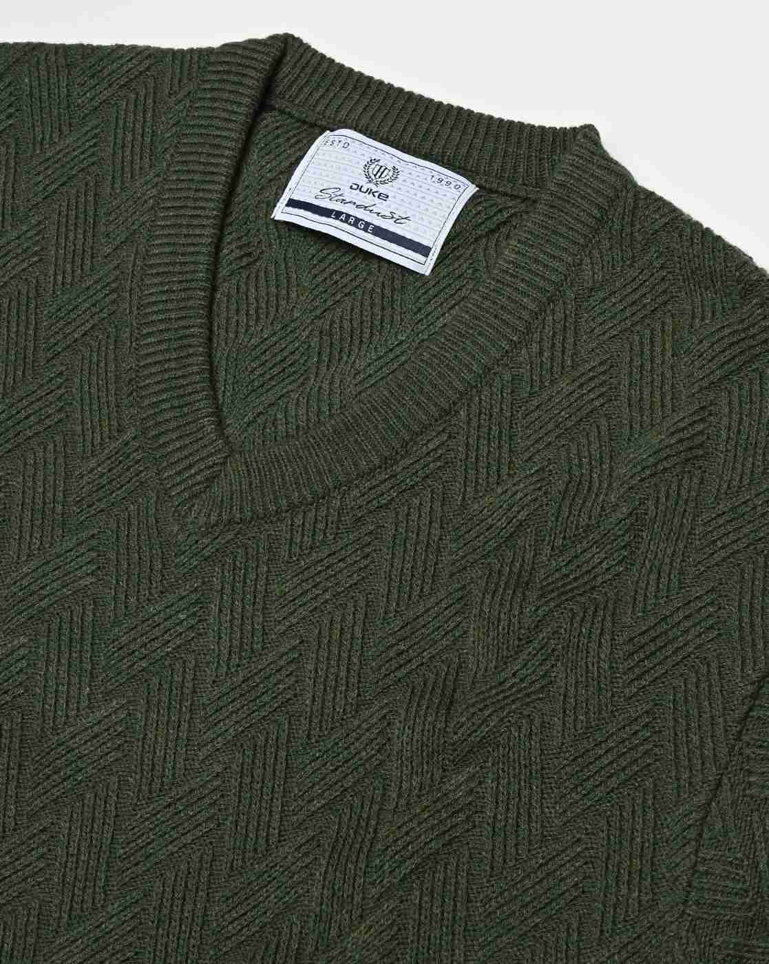DUKE | Chevron Knitted V-Neck Pullover|4