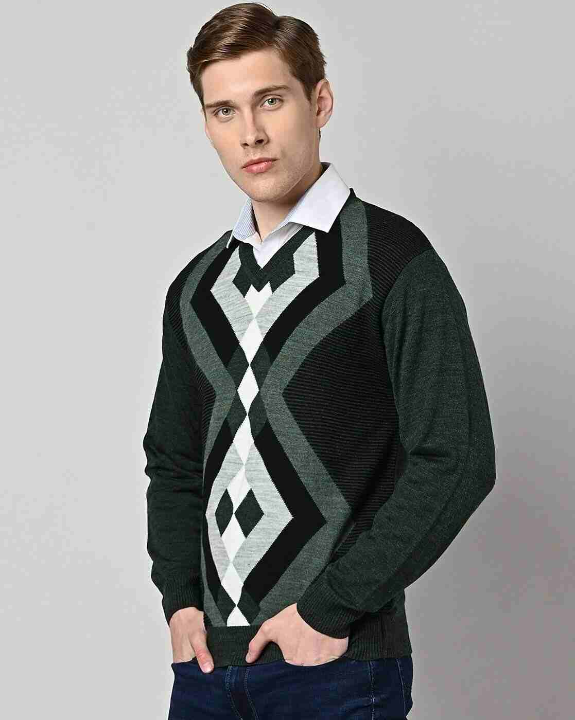 Geometric Pattern Regular Fit Pullover