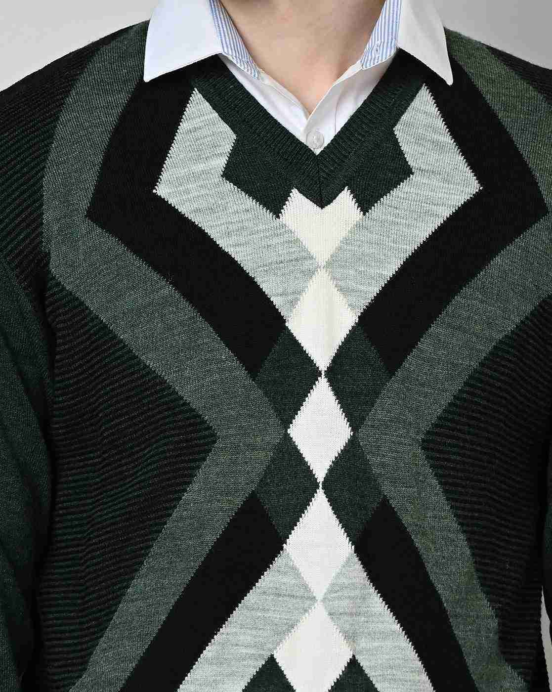 DUKE | Geometric Pattern Regular Fit Pullover|3