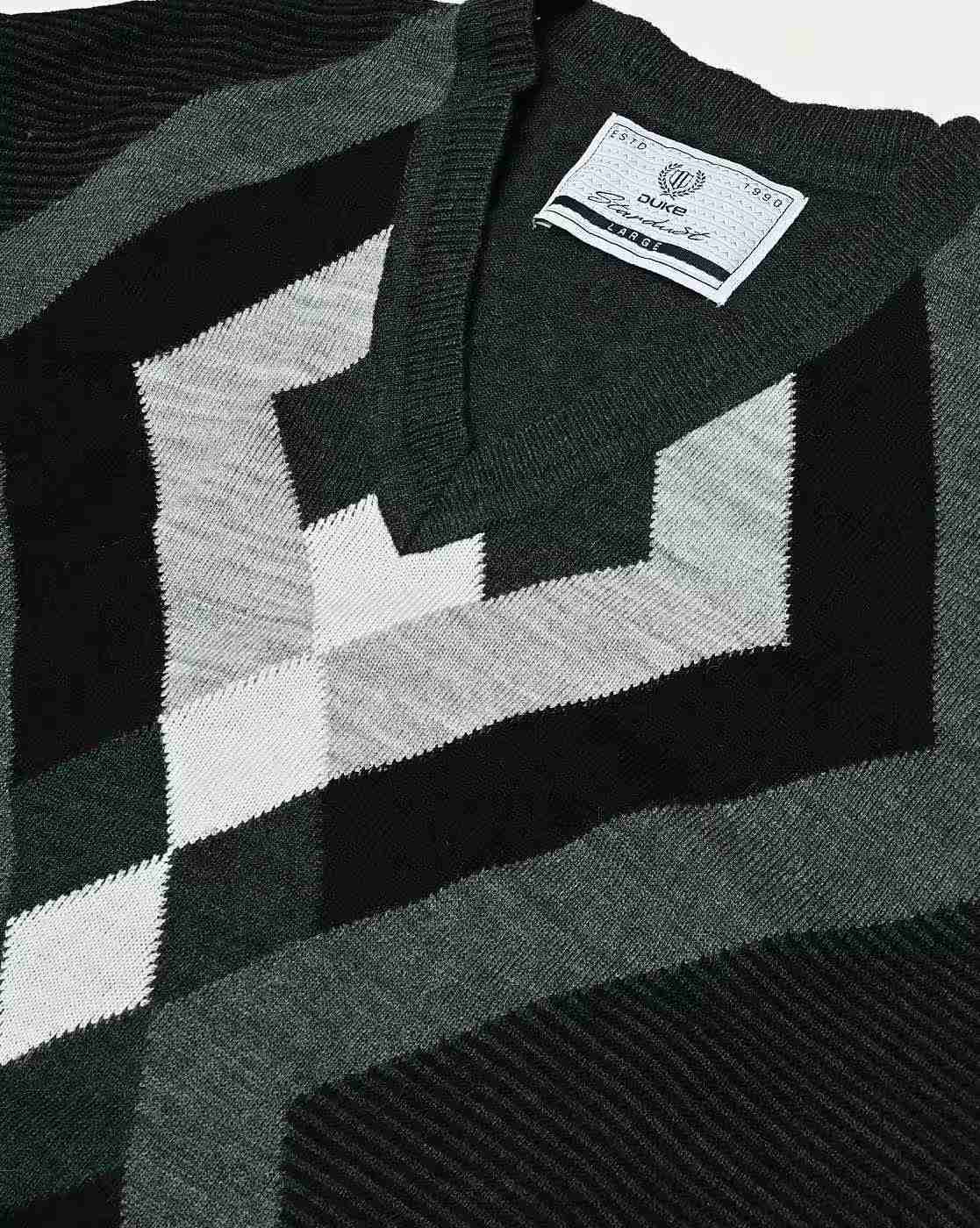 DUKE | Geometric Pattern Regular Fit Pullover|4