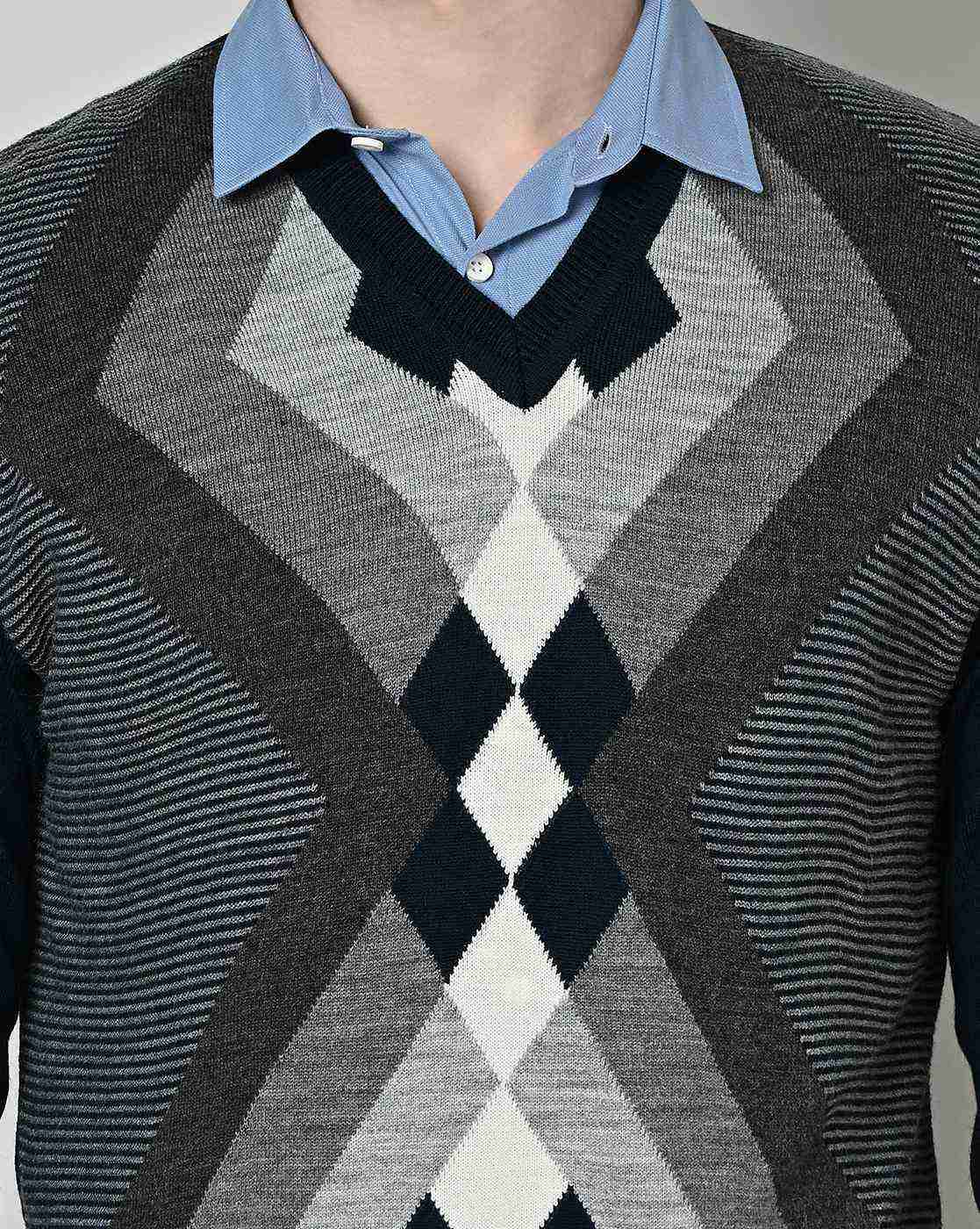 DUKE | Geometric Pattern Regular Fit Pullover|3