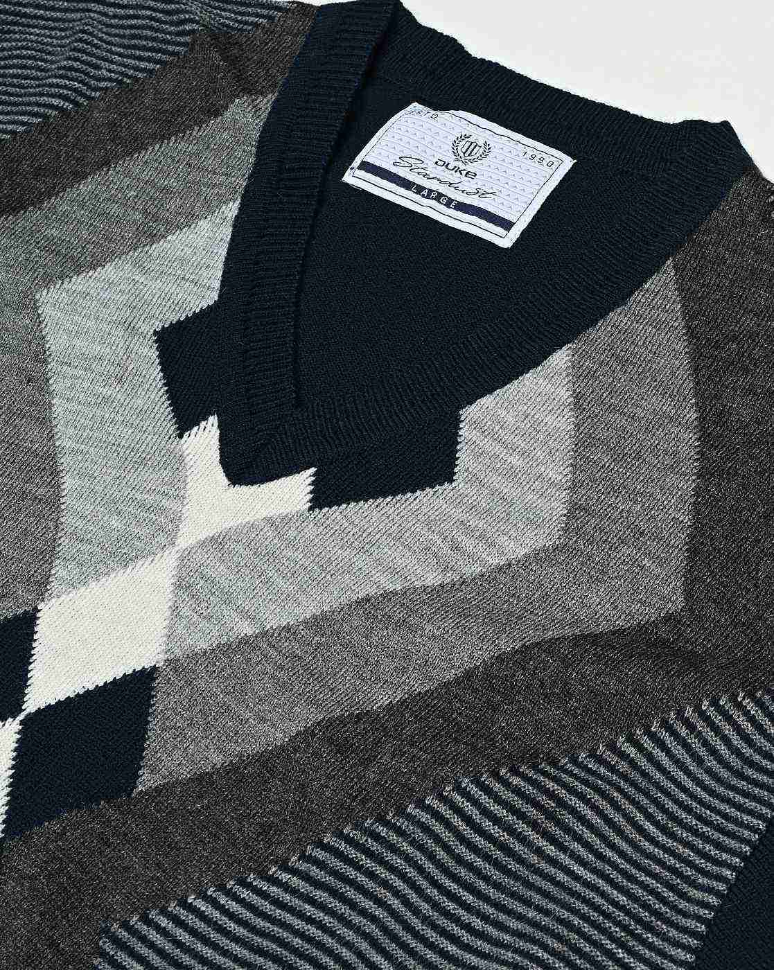 DUKE | Geometric Pattern Regular Fit Pullover|4