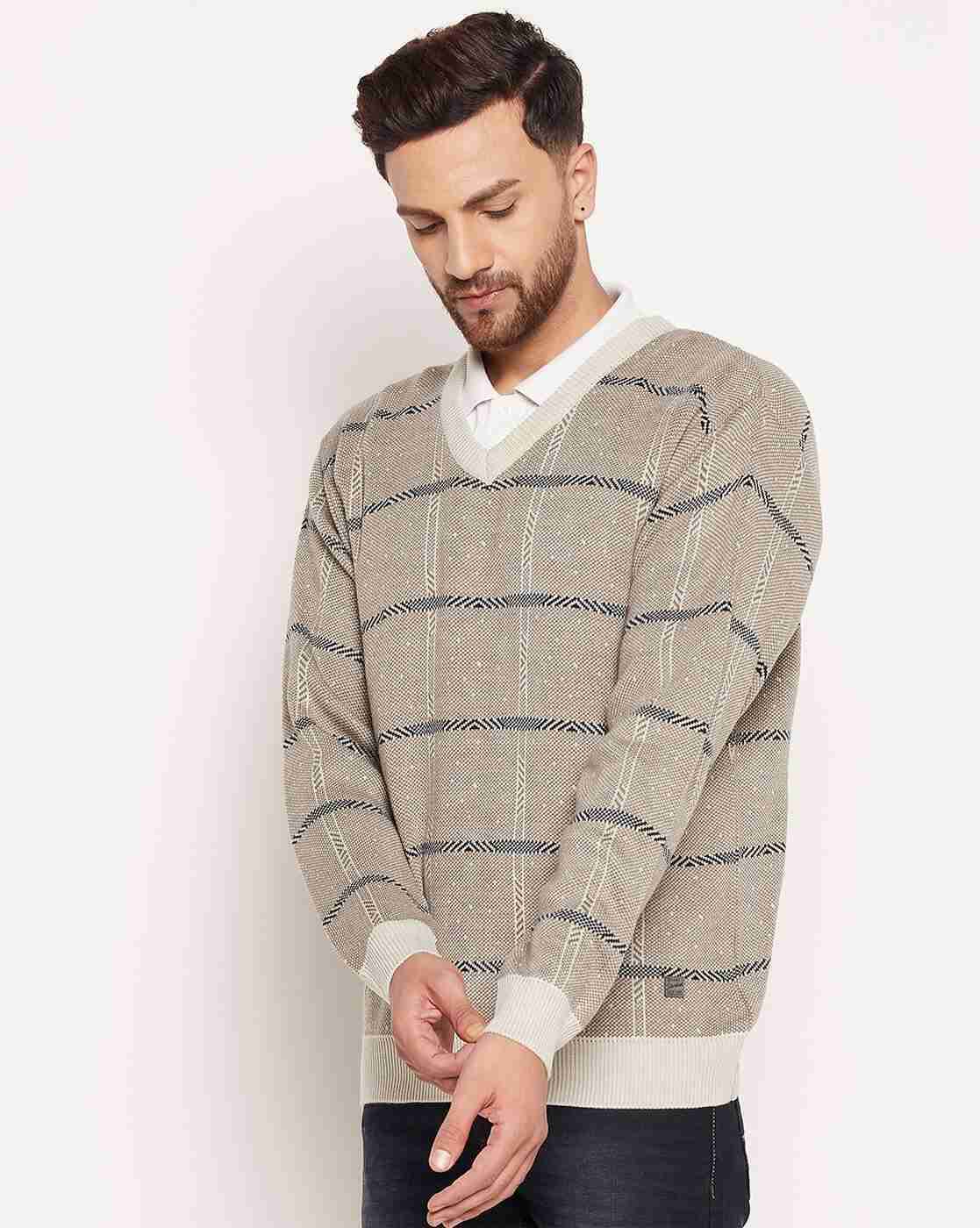 DUKE | Men Checked Regular Fit Pullover|1