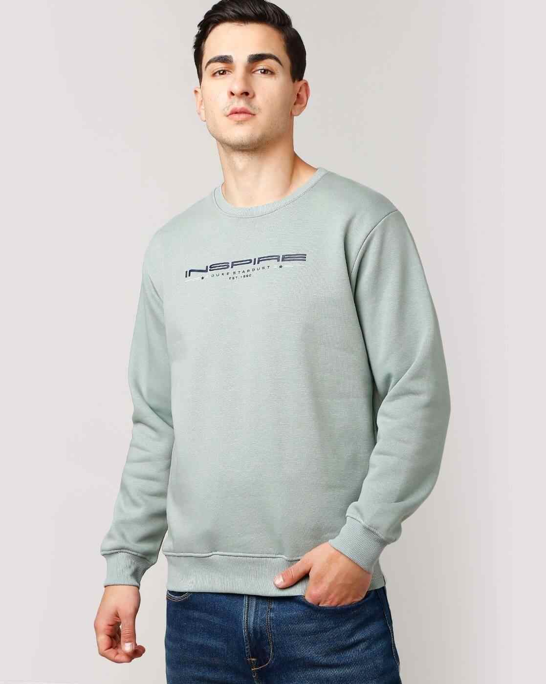 Typographic Print Regular Fit Crew-Neck Sweatshirt