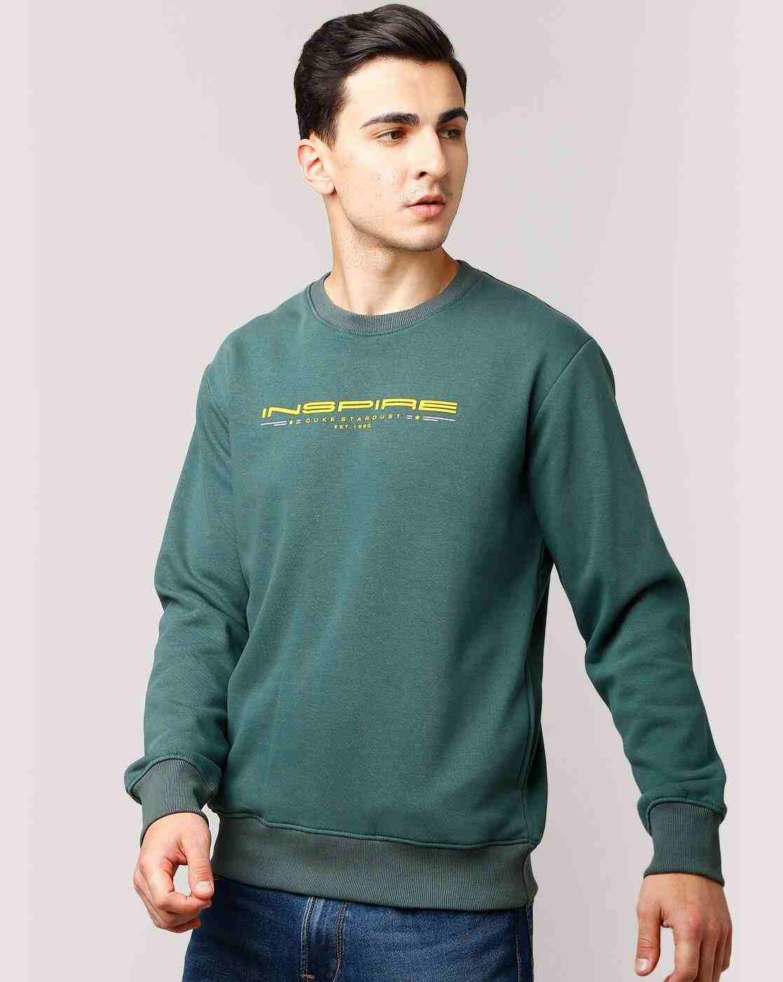 Typographic Print Regular Fit Crew-Neck Sweatshirt