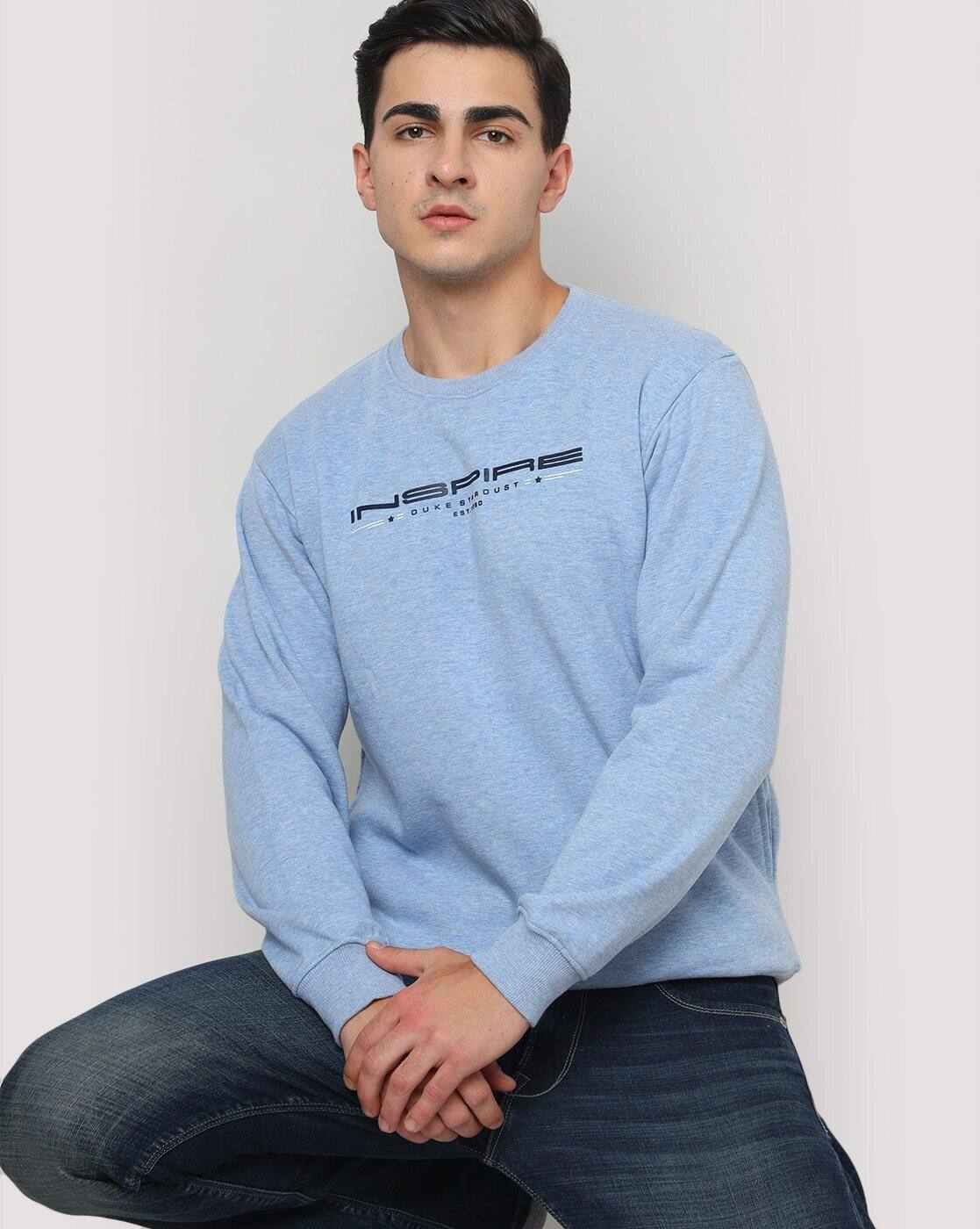 Typographic Print Regular Fit Crew-Neck Sweatshirt