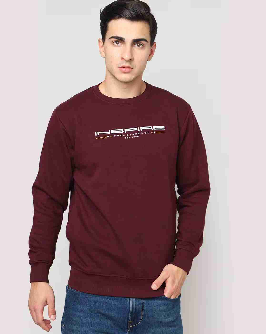 DUKE | Typographic Print Regular Fit Crew-Neck Sweatshirt|0