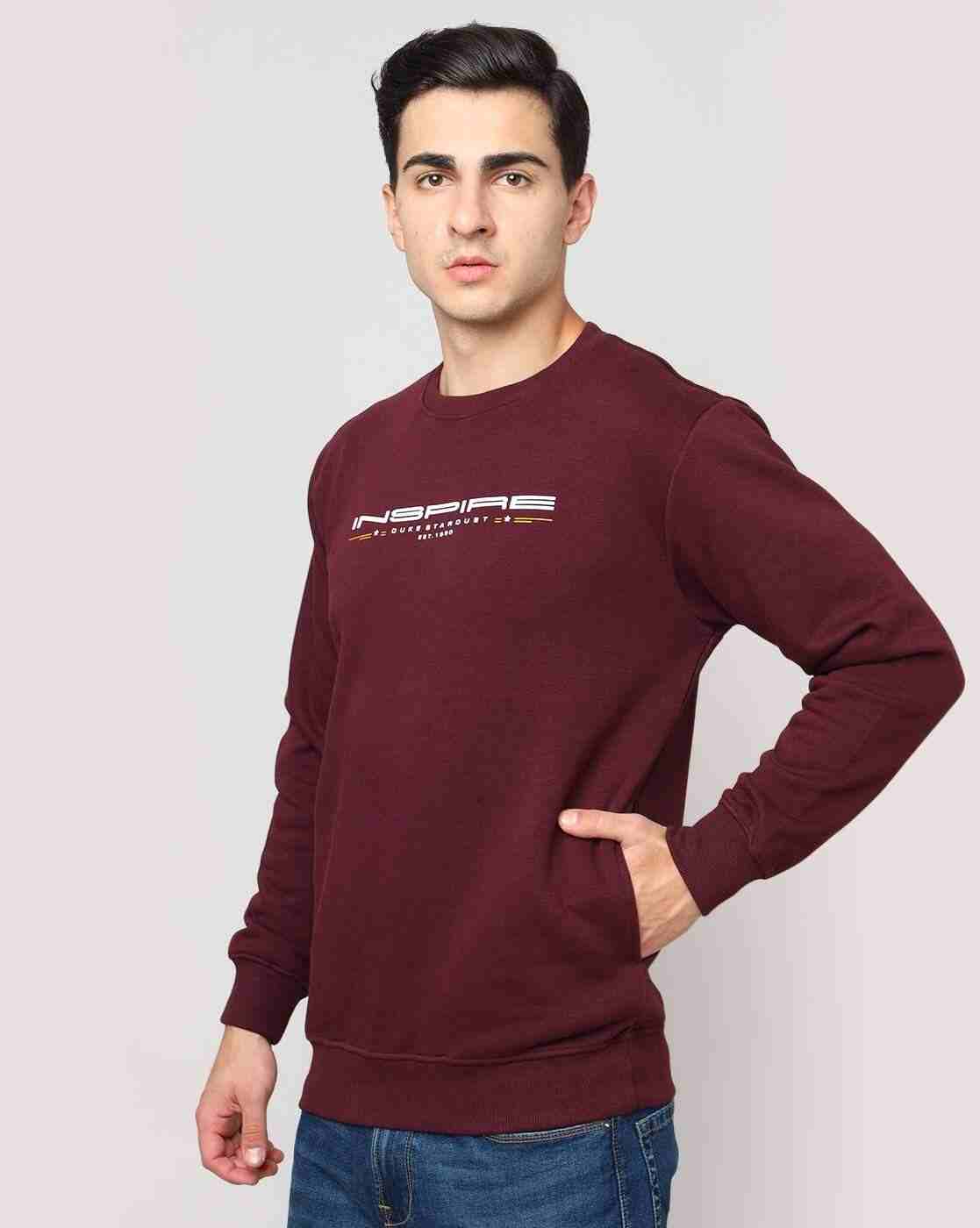DUKE | Typographic Print Regular Fit Crew-Neck Sweatshirt|1