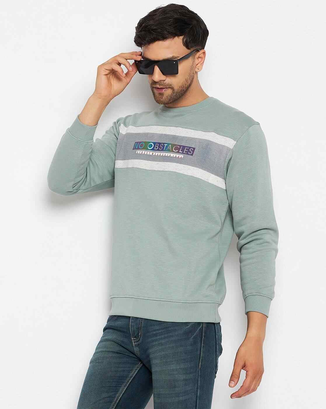 DUKE | Men Typographic Print Regular Fit Crew-Neck Sweatshirt|0