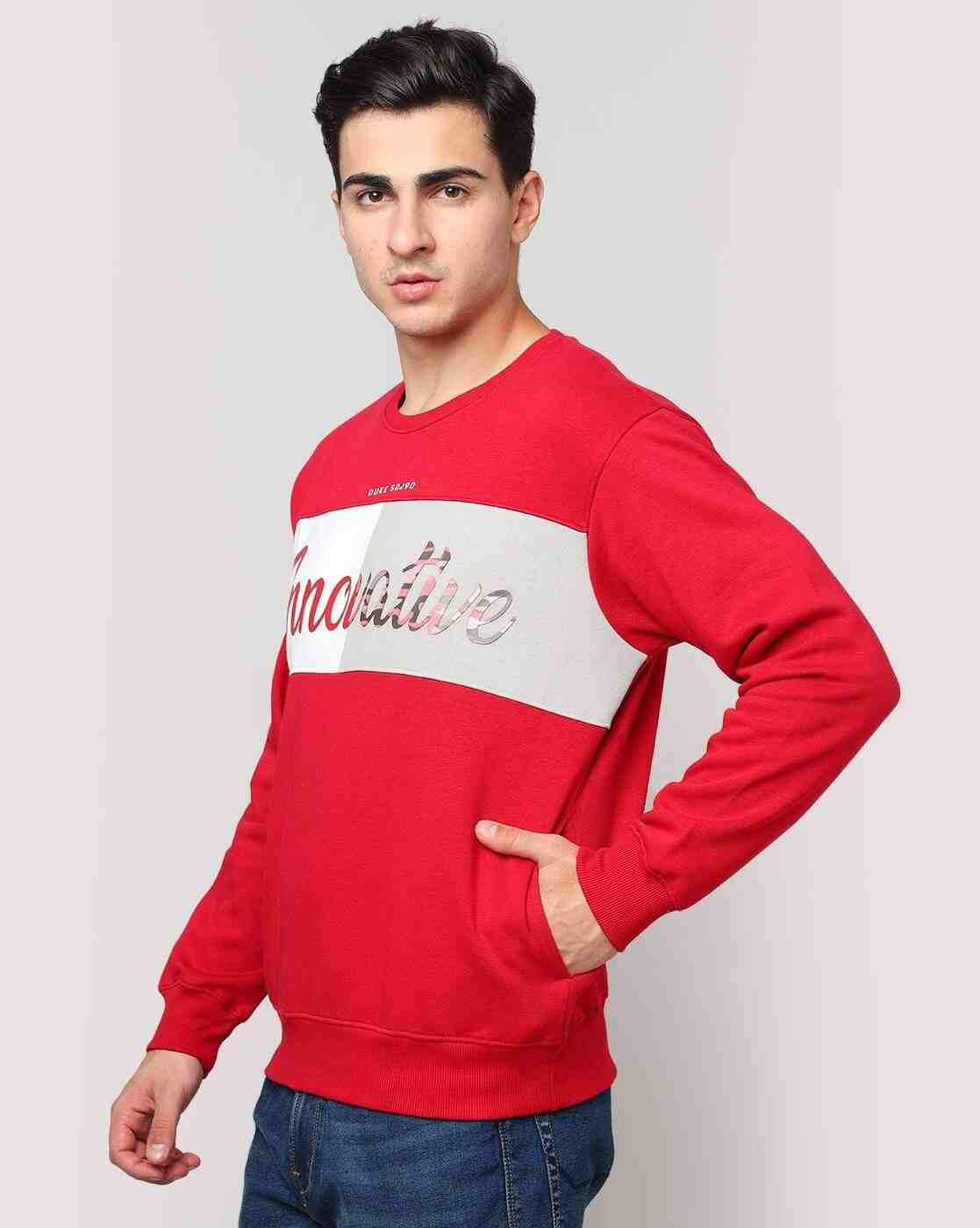 DUKE | Typographic Print Slim Fit Sweatshirt|1