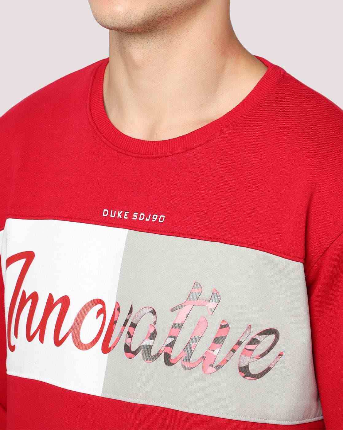 DUKE | Typographic Print Slim Fit Sweatshirt|3