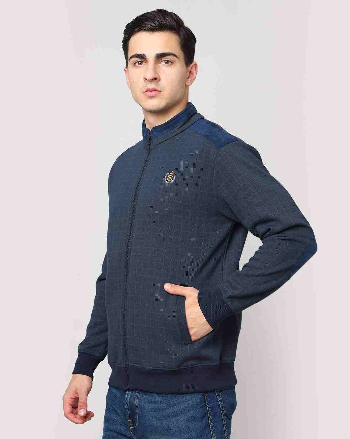 DUKE | Checked Zip-Front Regular Fit Sweatshirt|1