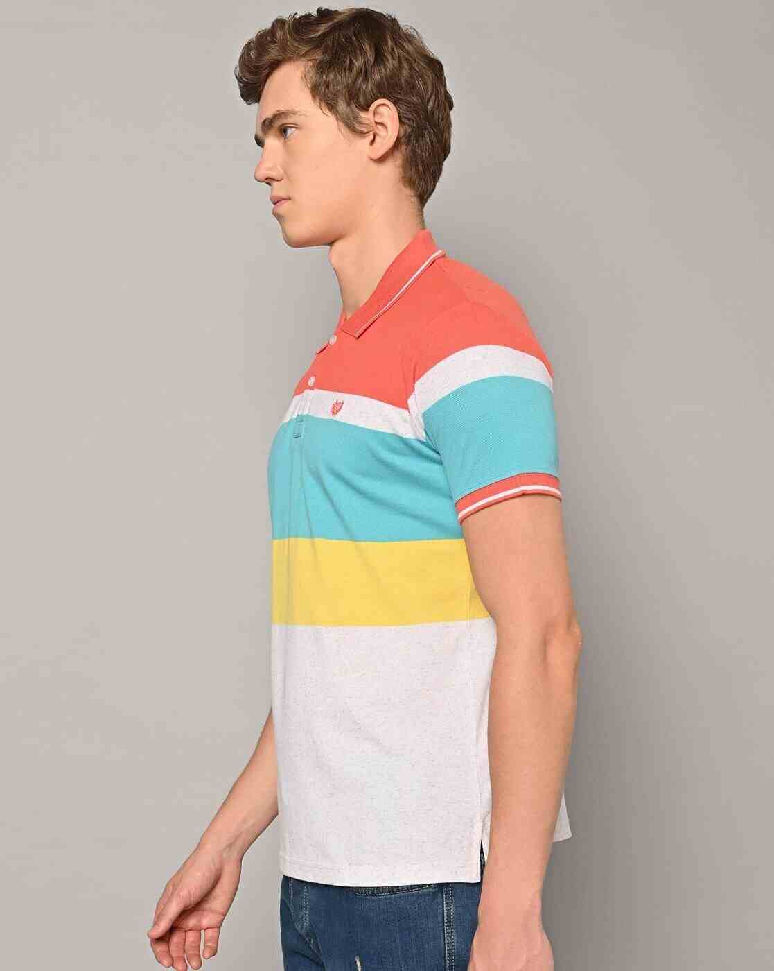 DUKE | Striped Slim Fit Polo T-Shirt|1