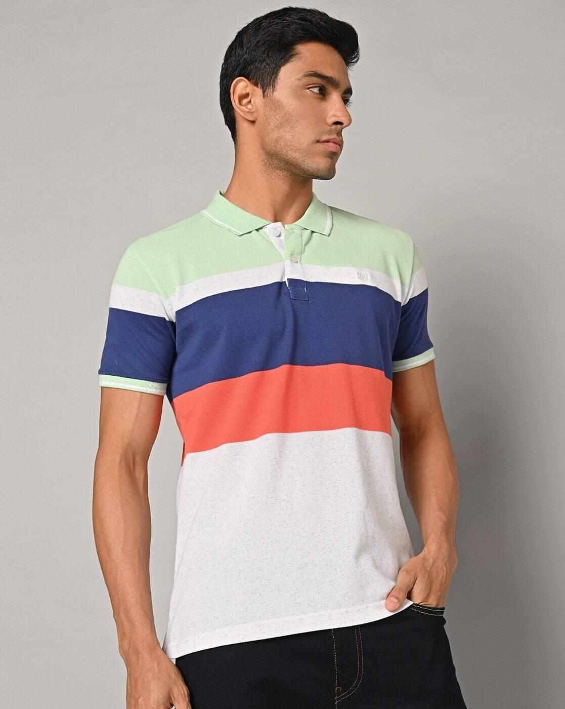 Striped Slim Fit Polo T-Shirt