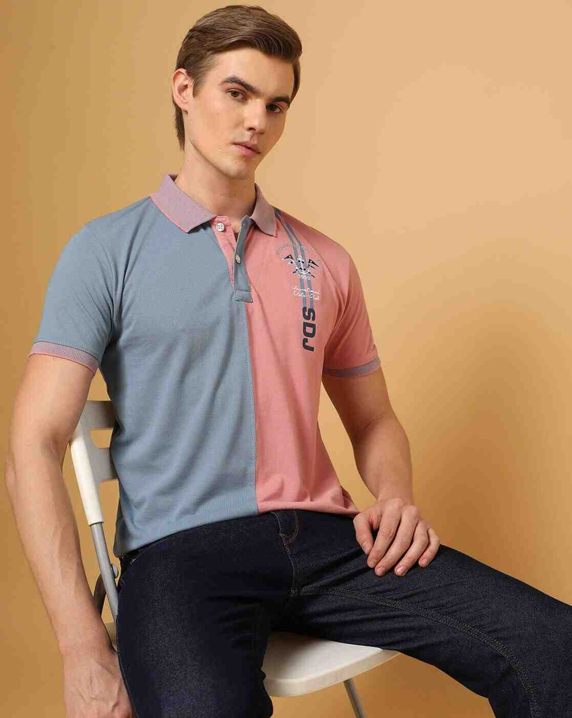 Colourblock Slim Fit Polo T-Shirt