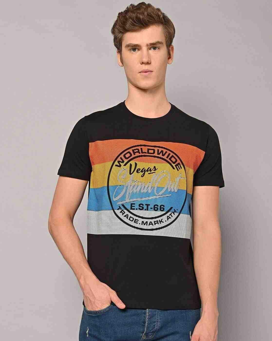 Slim Fit Typographic Print Crew-Neck T-Shirt