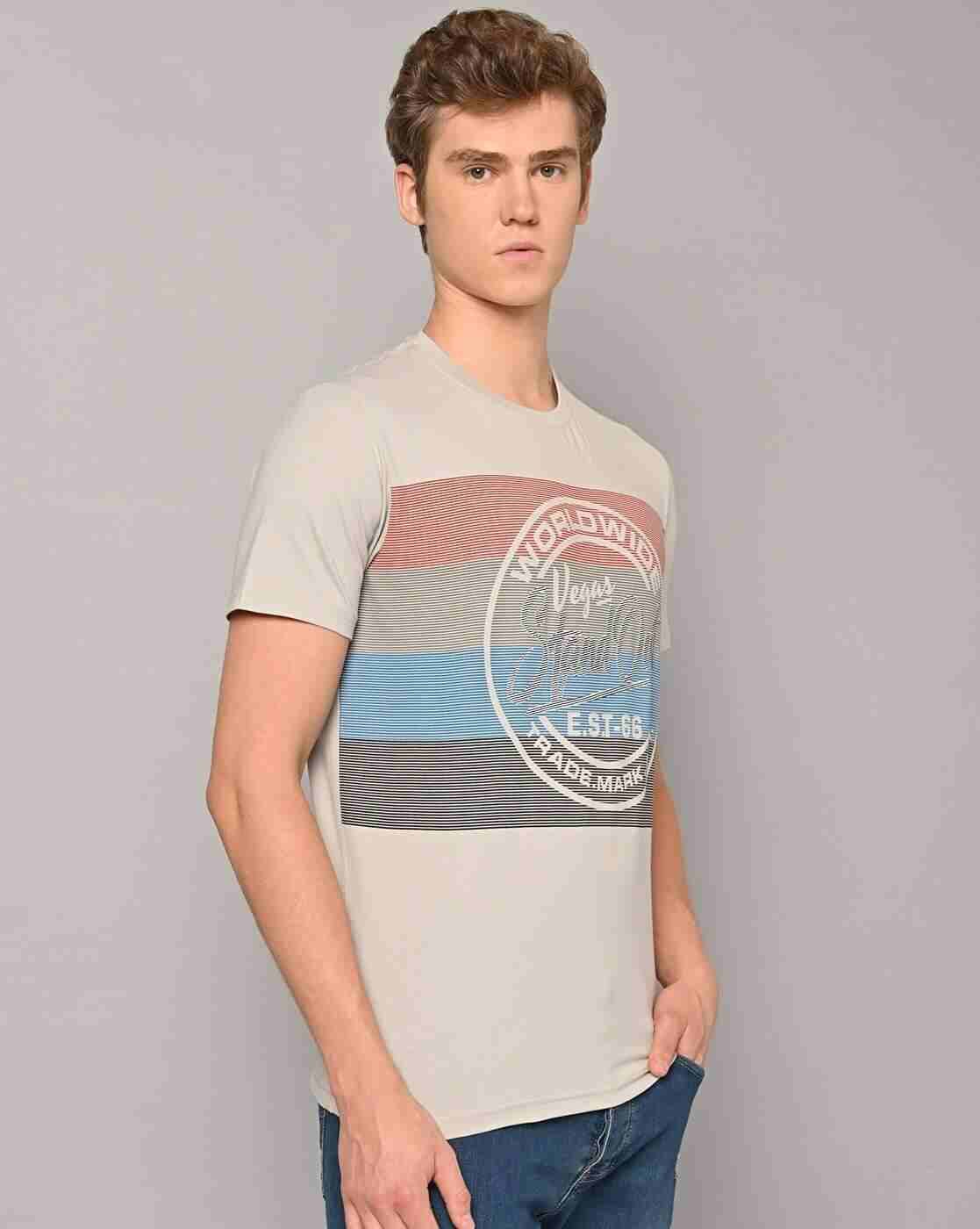 DUKE | Slim Fit Typographic Print Crew-Neck T-Shirt|0