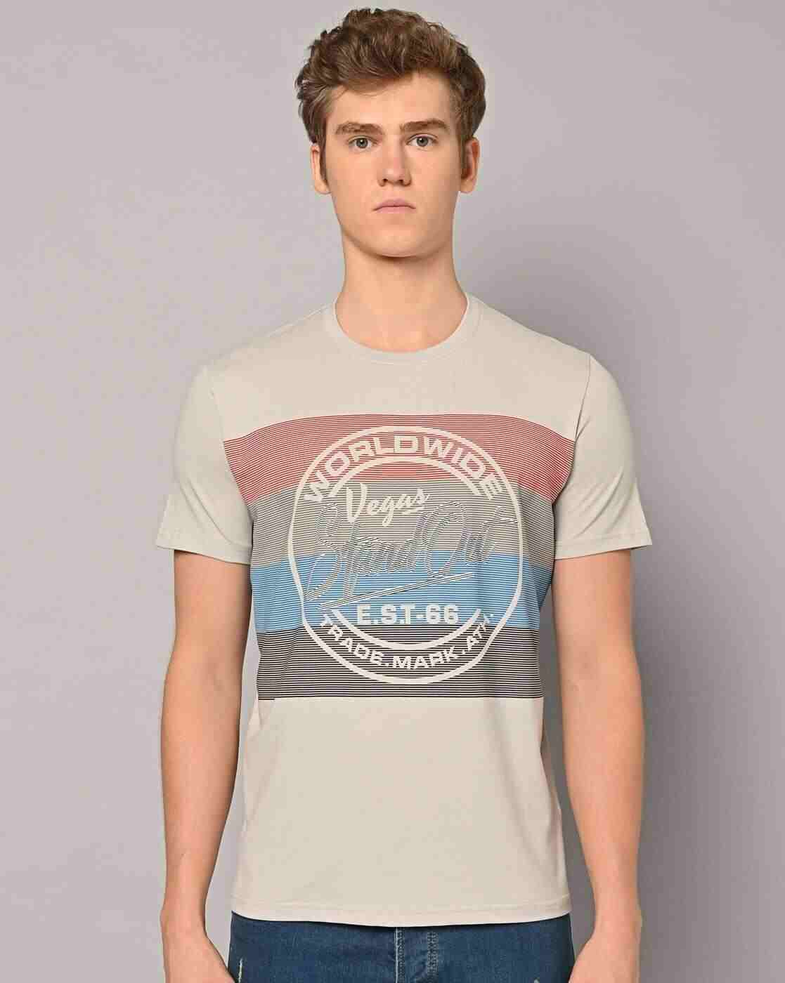 DUKE | Slim Fit Typographic Print Crew-Neck T-Shirt|1