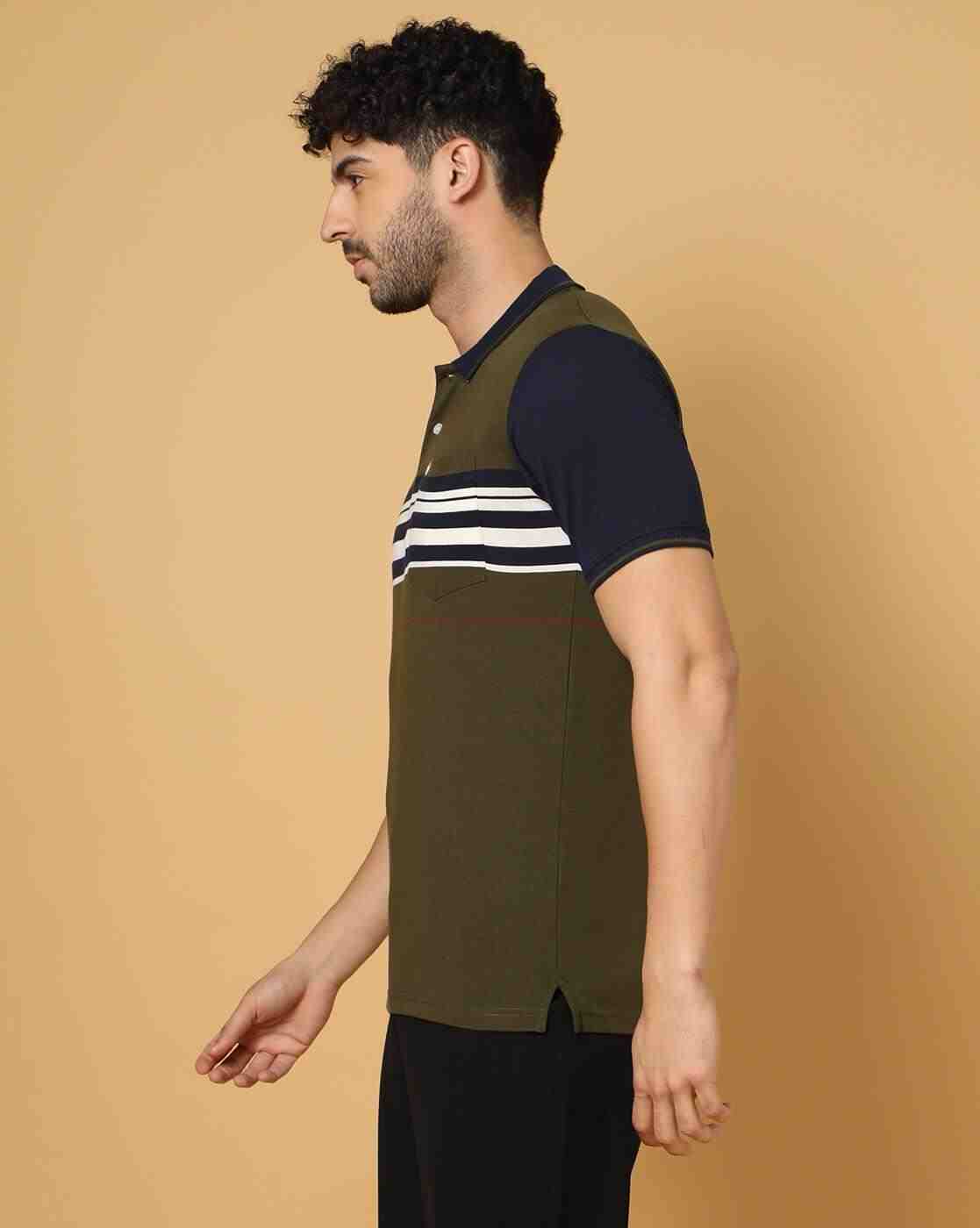 DUKE | Colourblock Polo T-Shirt with Placement Stripes|1