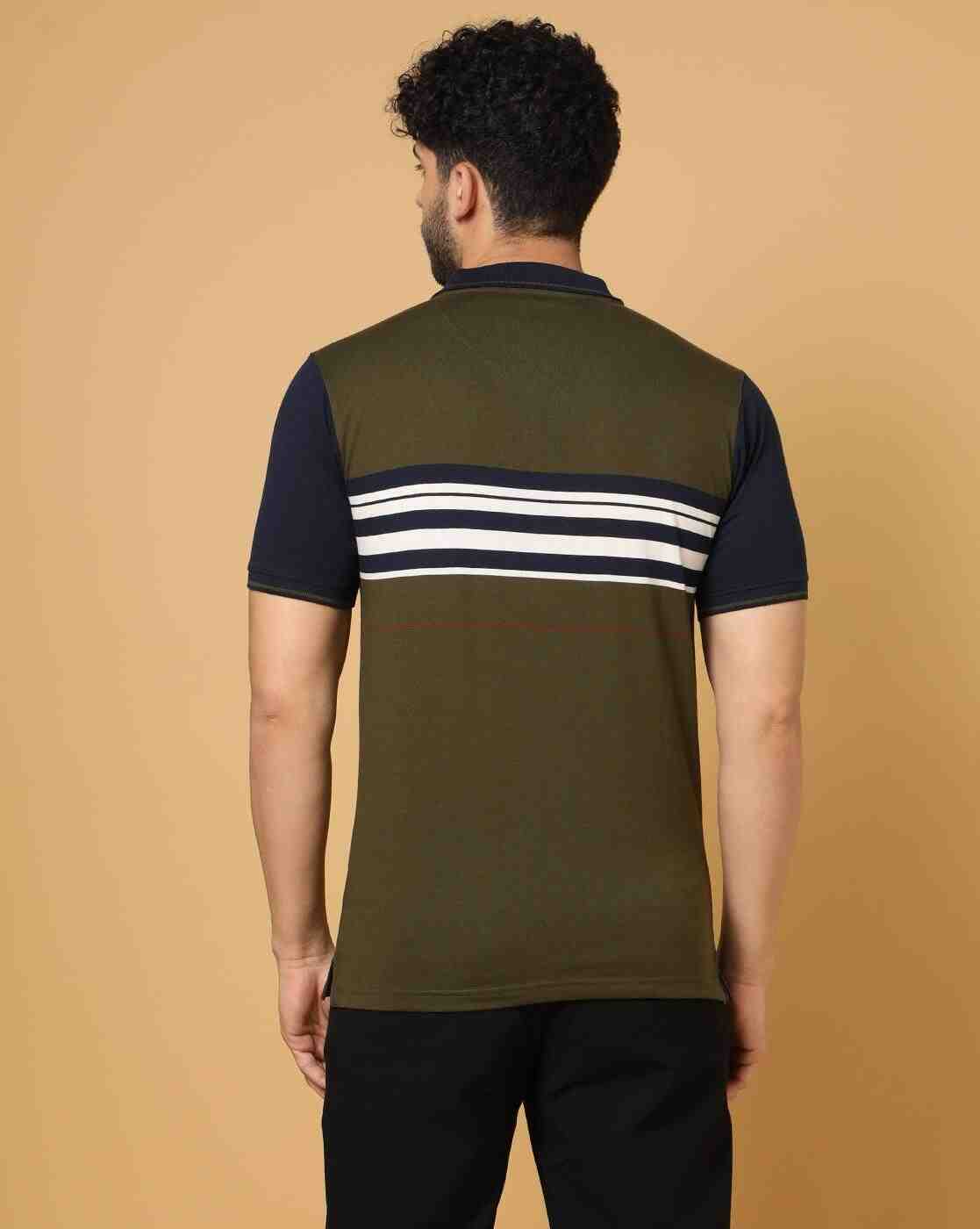 DUKE | Colourblock Polo T-Shirt with Placement Stripes|2